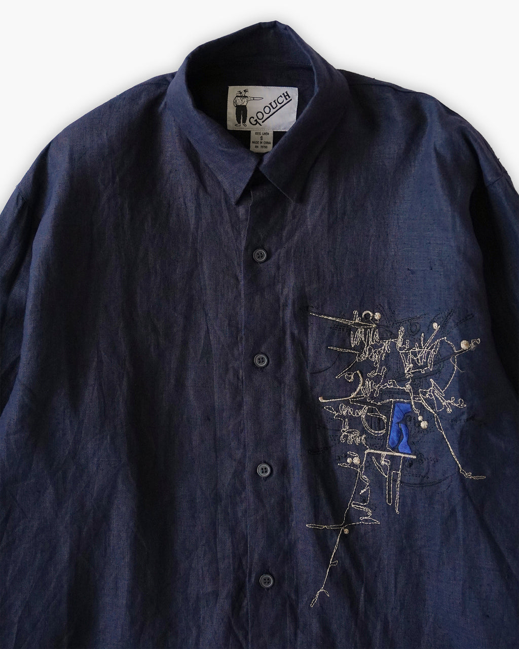 "GOOUCH" Embroidered  100% Linen L/S Shirt