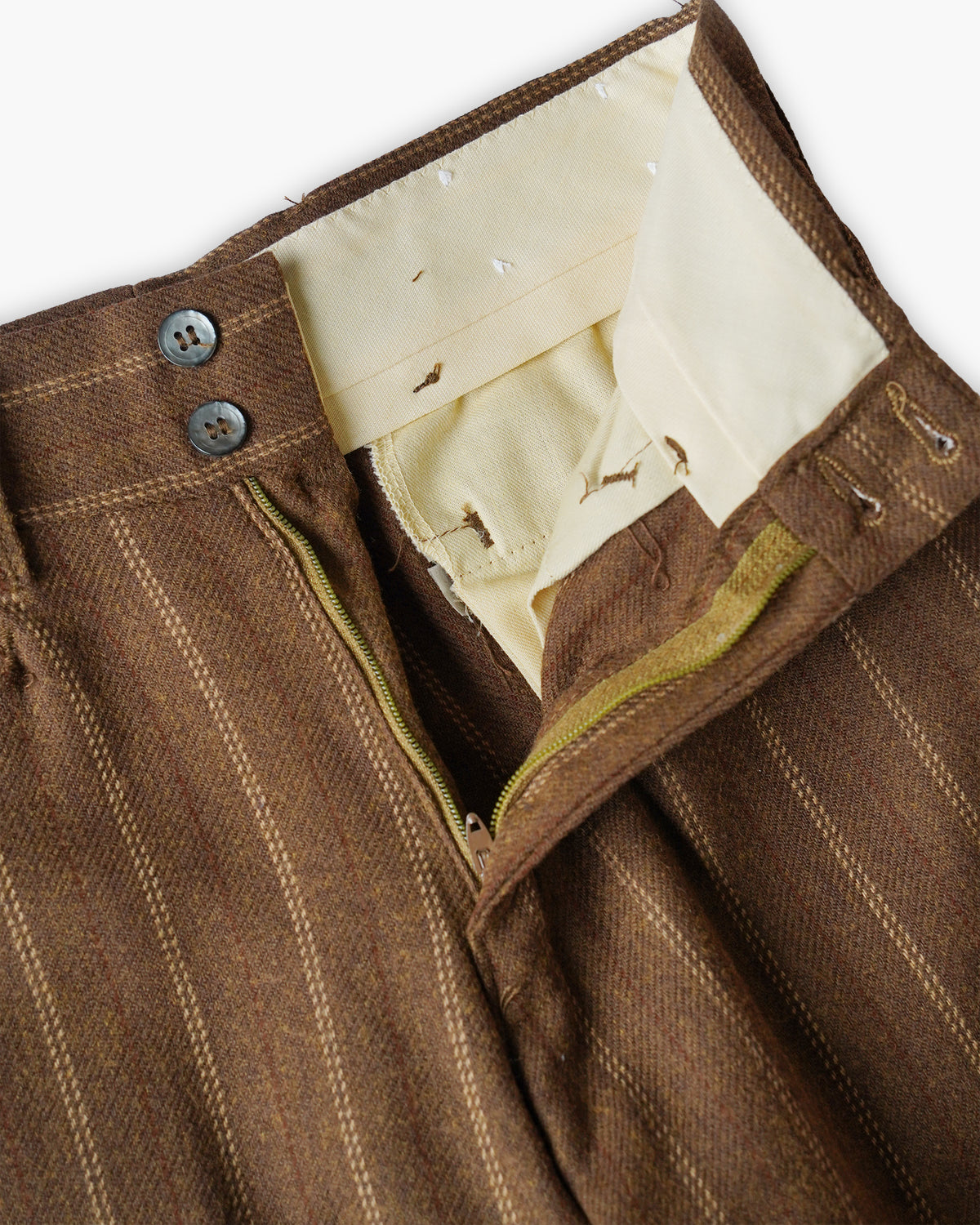 Wool Blend Stripe Flared Trousers