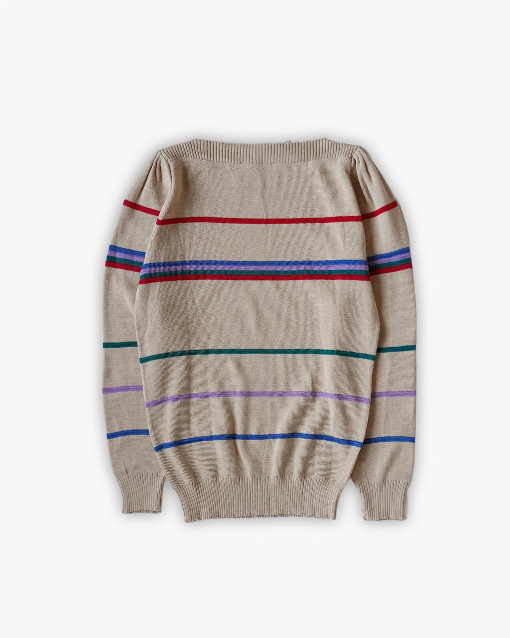 Striped Boat Neck Knit Sweater