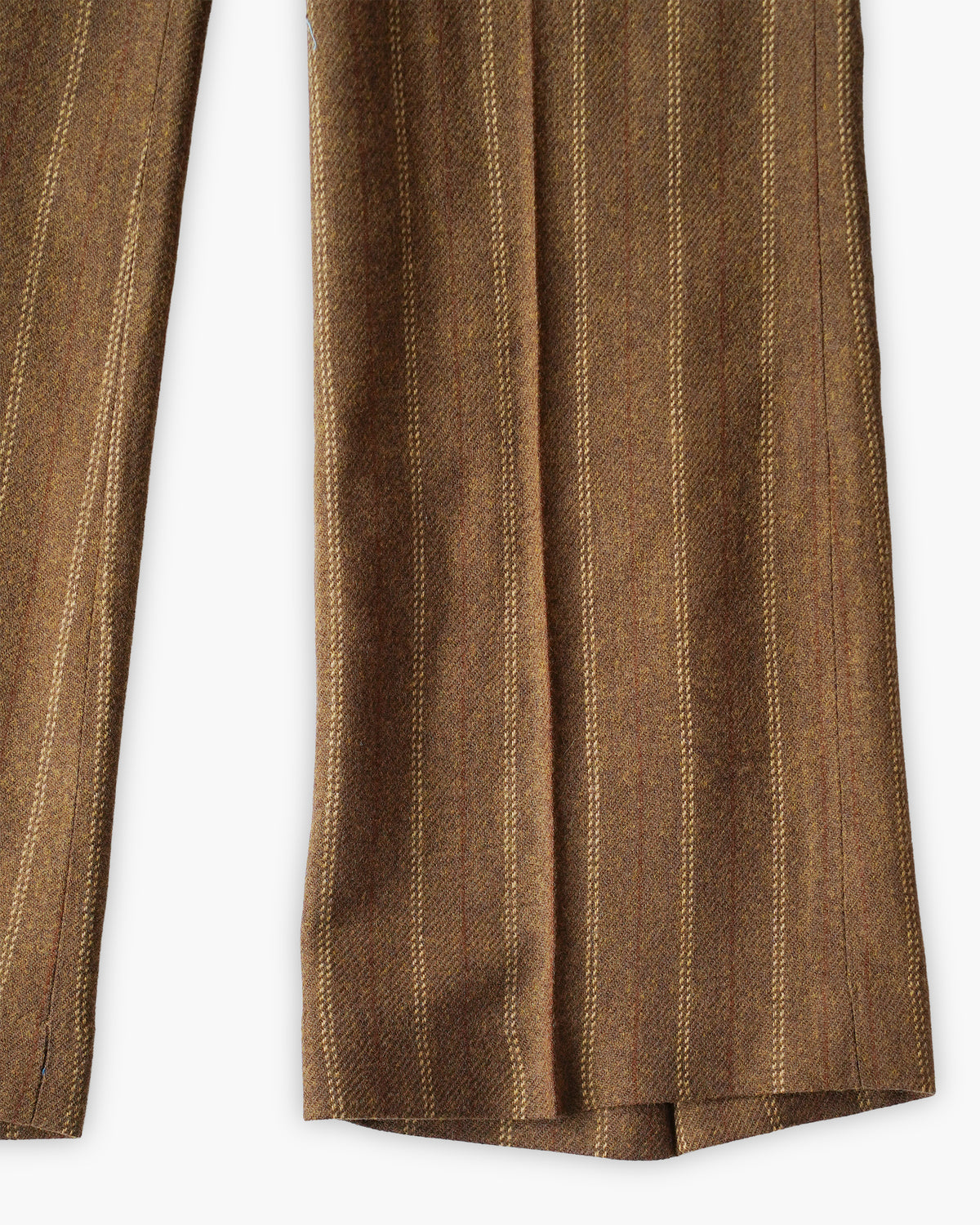 Wool Blend Stripe Flared Trousers