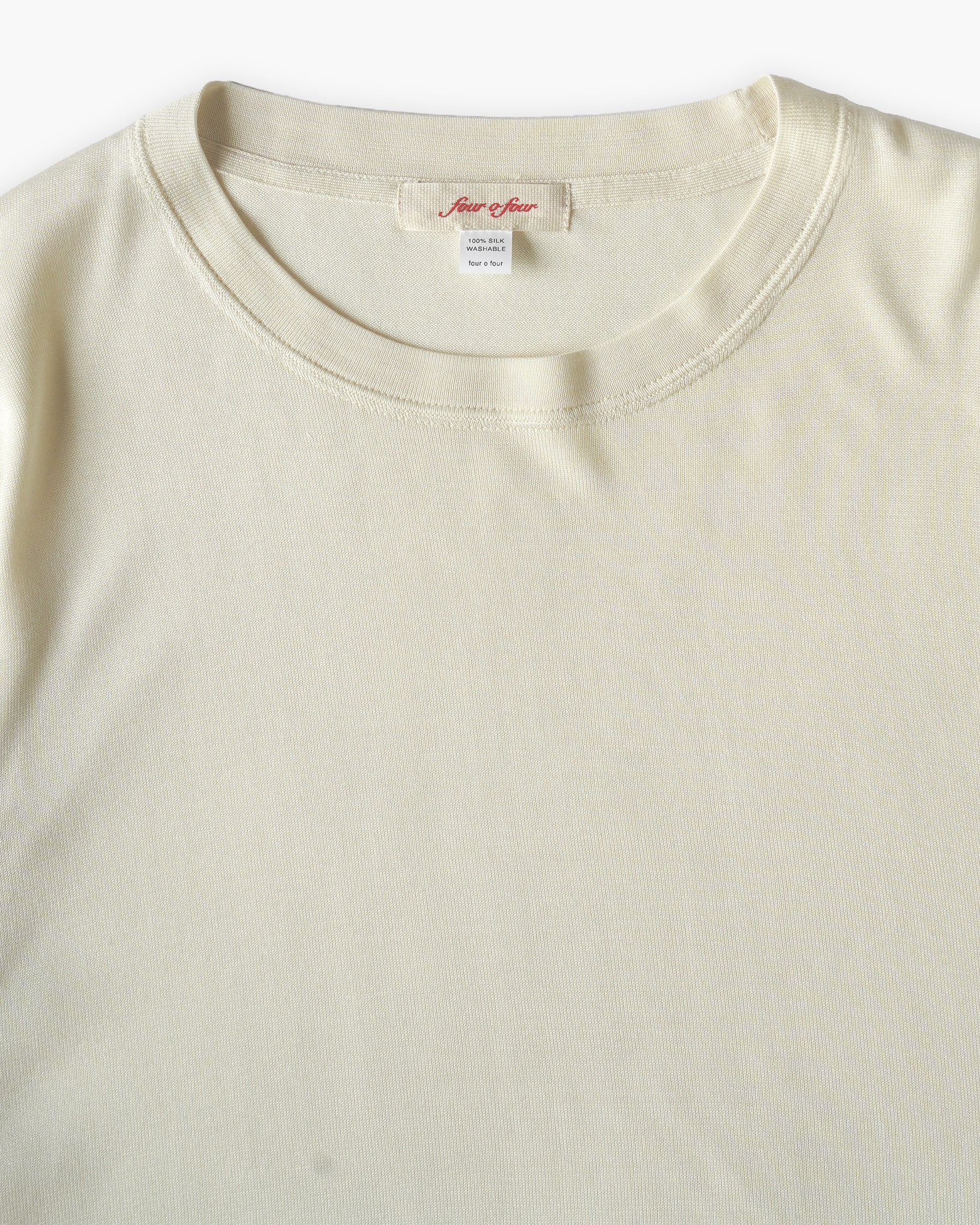 100% Washable Silk Tee S/S - Ivory