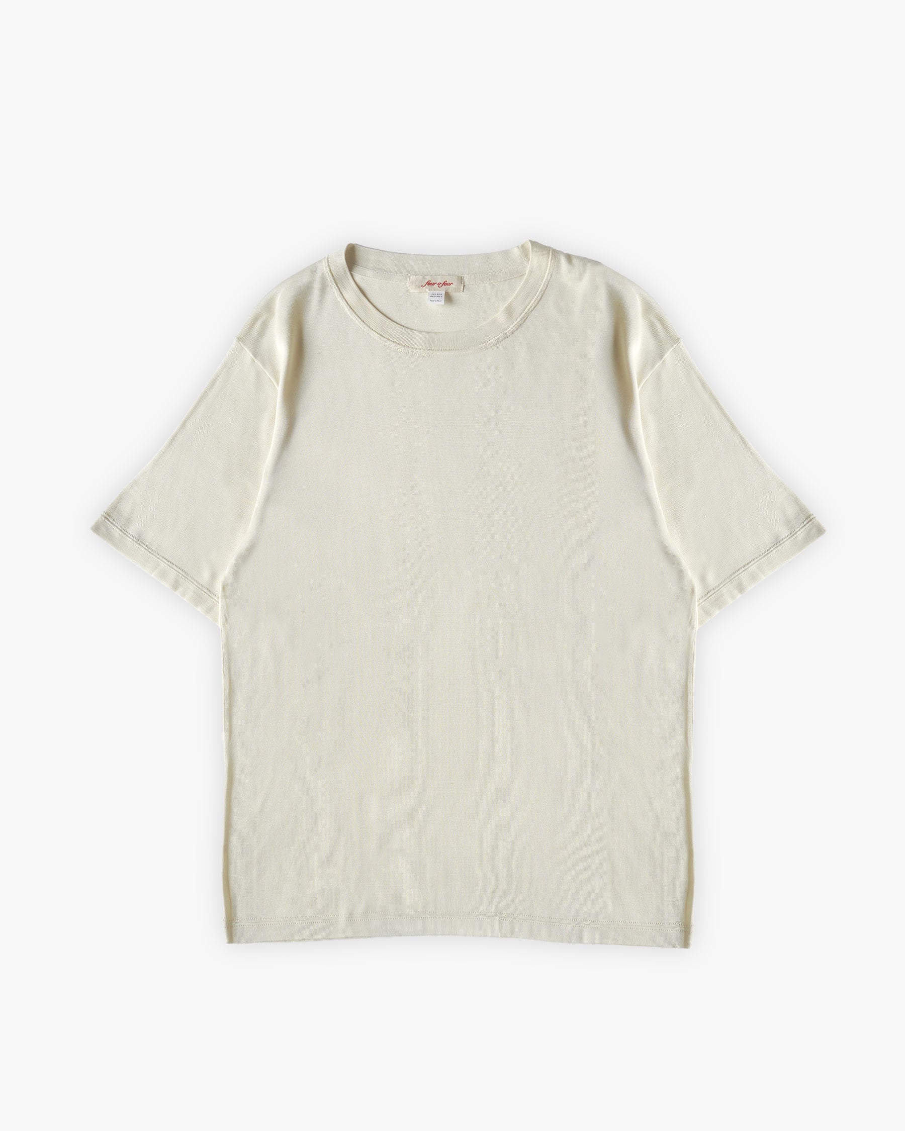 100% Washable Silk Tee S/S - Ivory