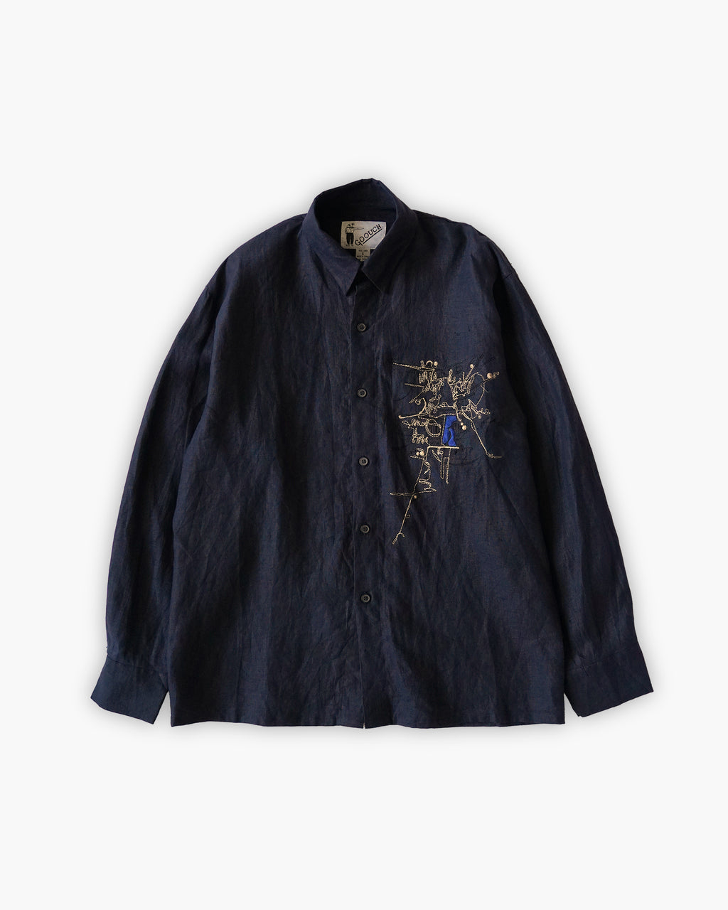 "GOOUCH" Embroidered  100% Linen L/S Shirt