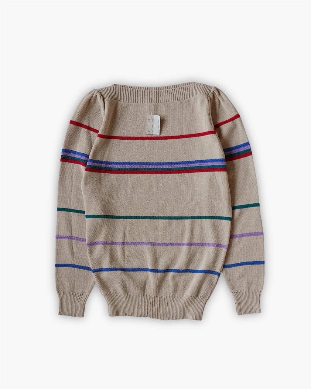 Striped Boat Neck Knit Sweater