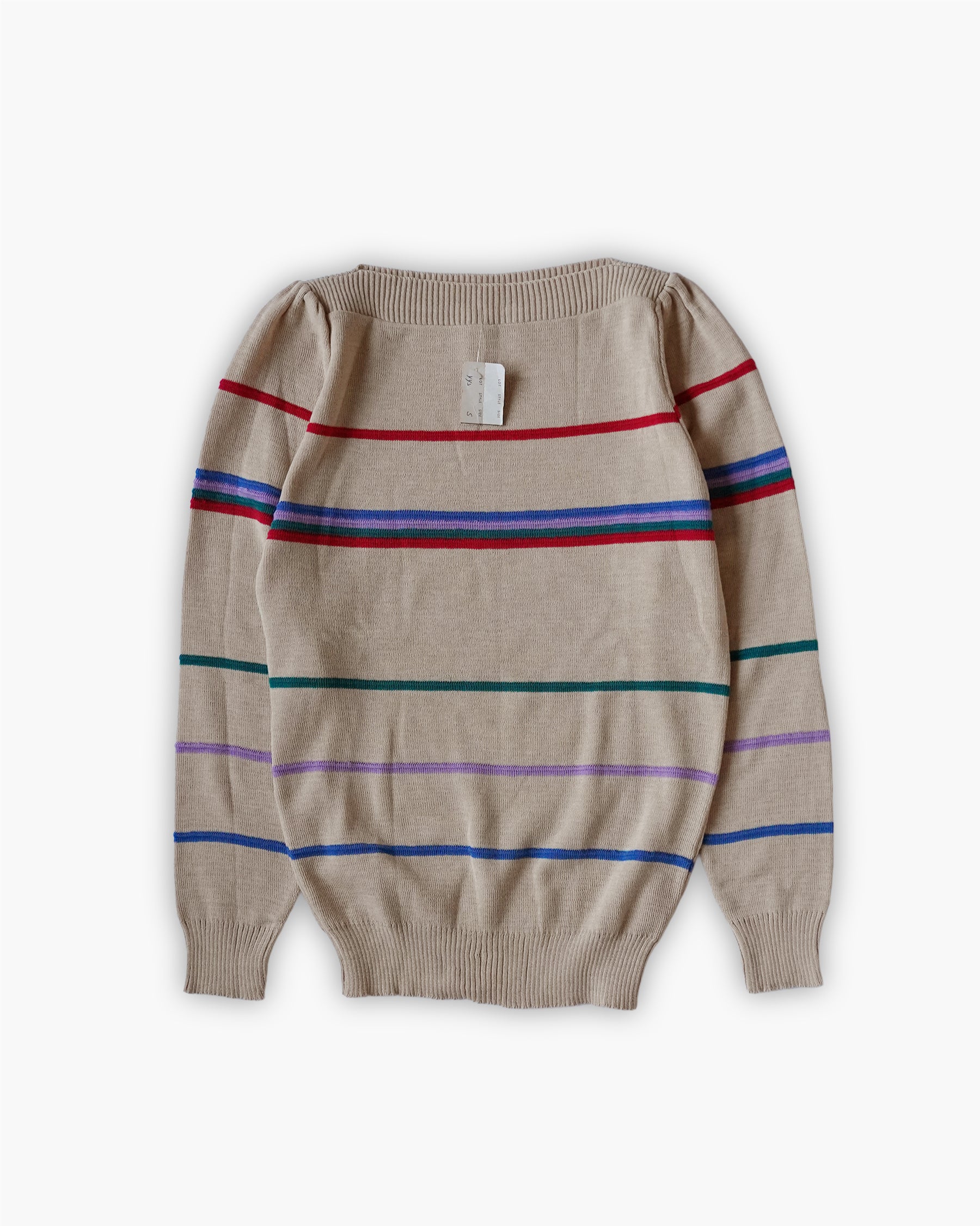 Striped Boat Neck Knit Sweater