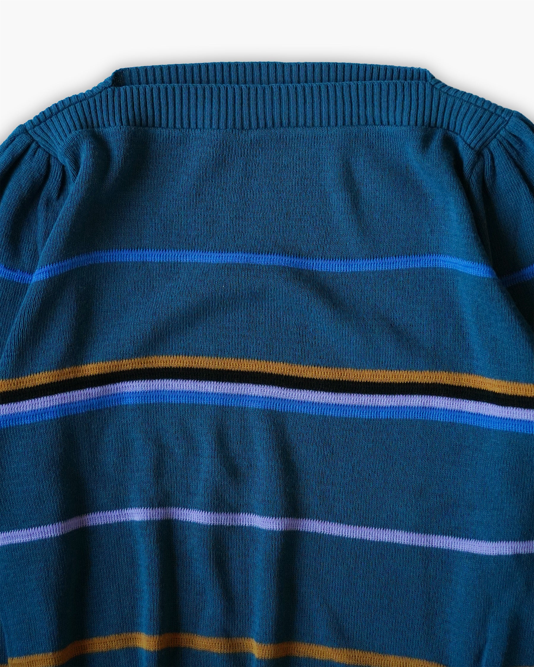 Striped Boat Neck Knit Sweater