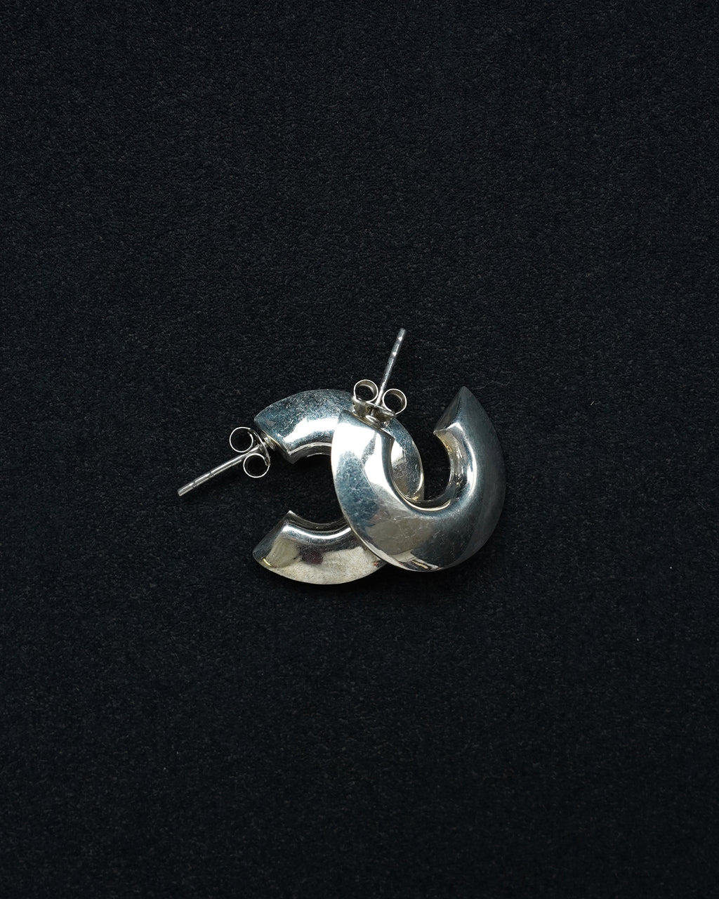 Silver Chunky C Hoops (SVE-26017)