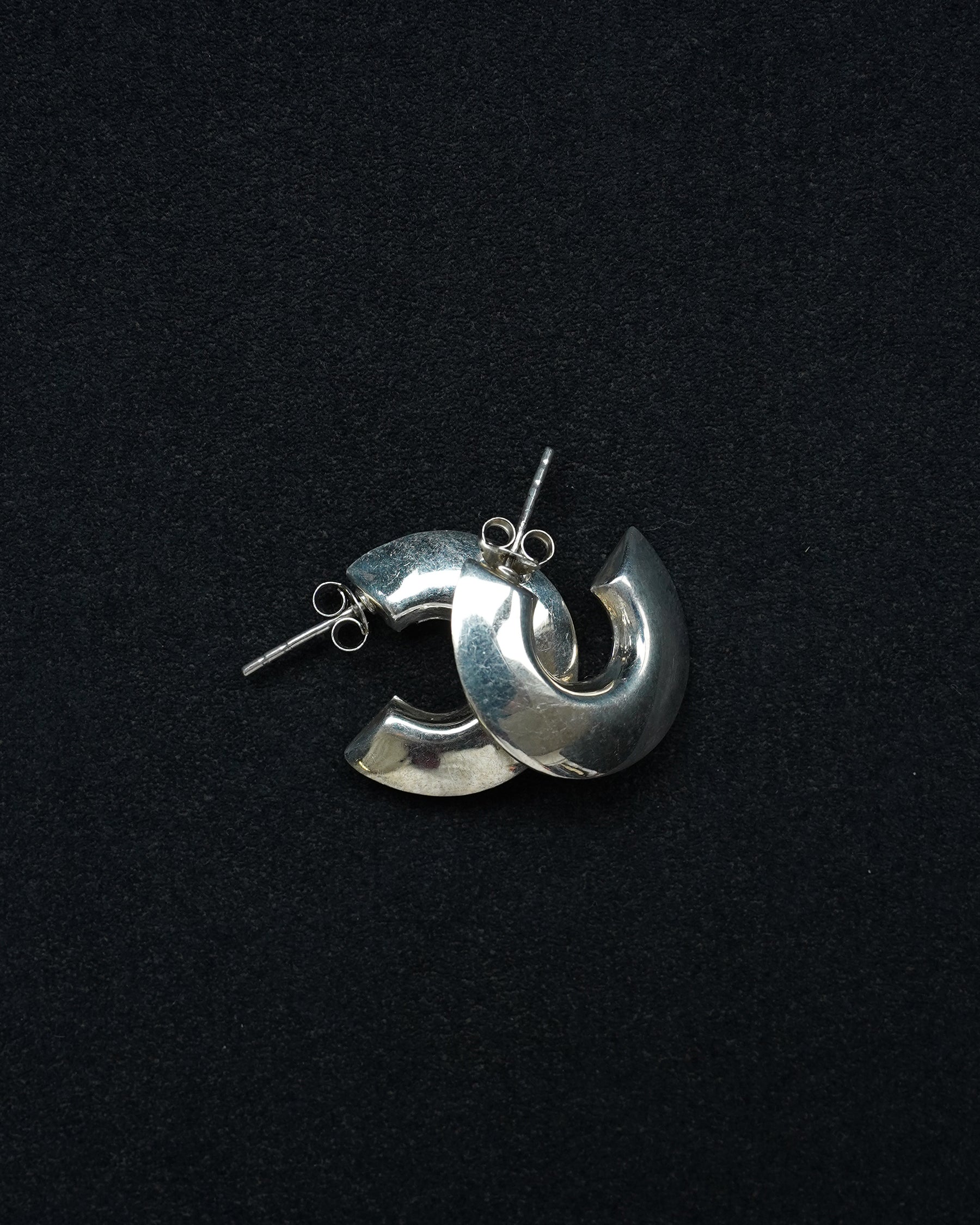 Silver Chunky C Hoops (SVE-26017)