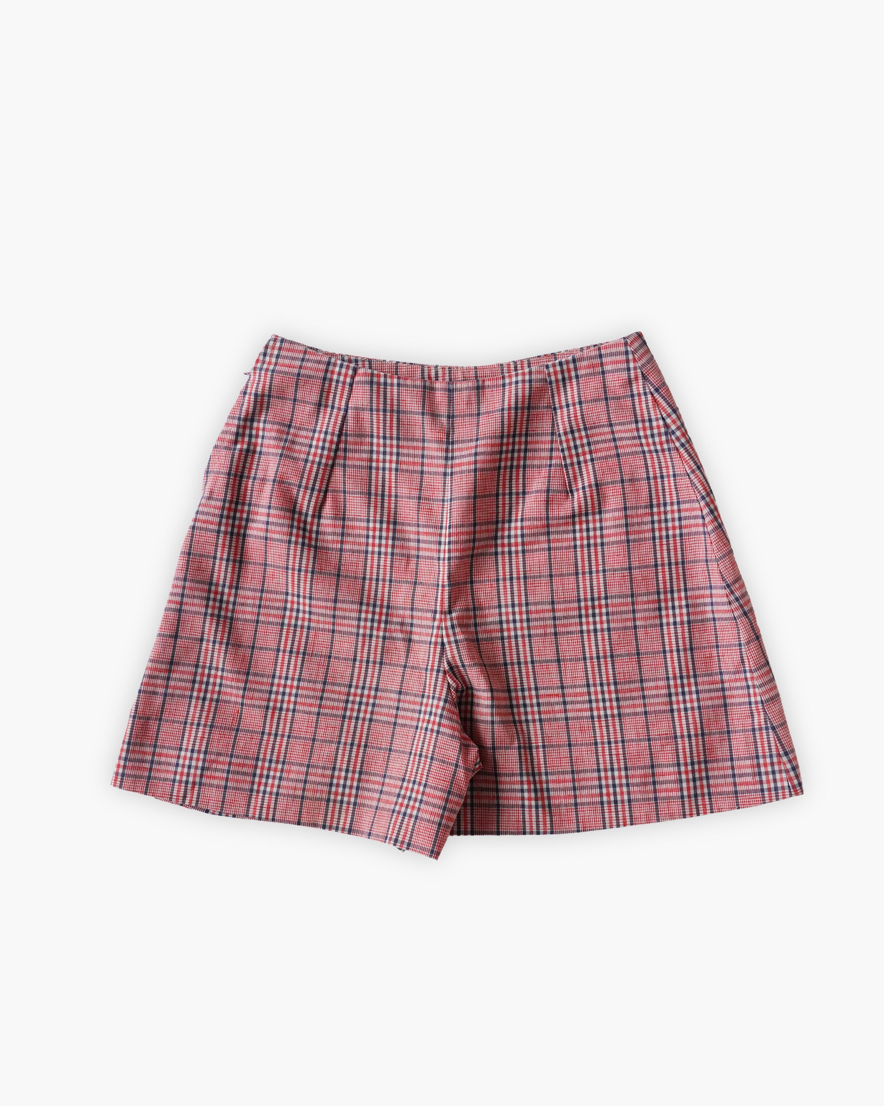 Plaid Pleated Shorts