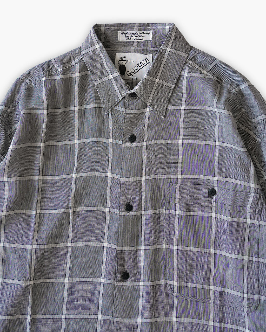 "GOOUCH" 100% Viscose Sheer L/S Shirt