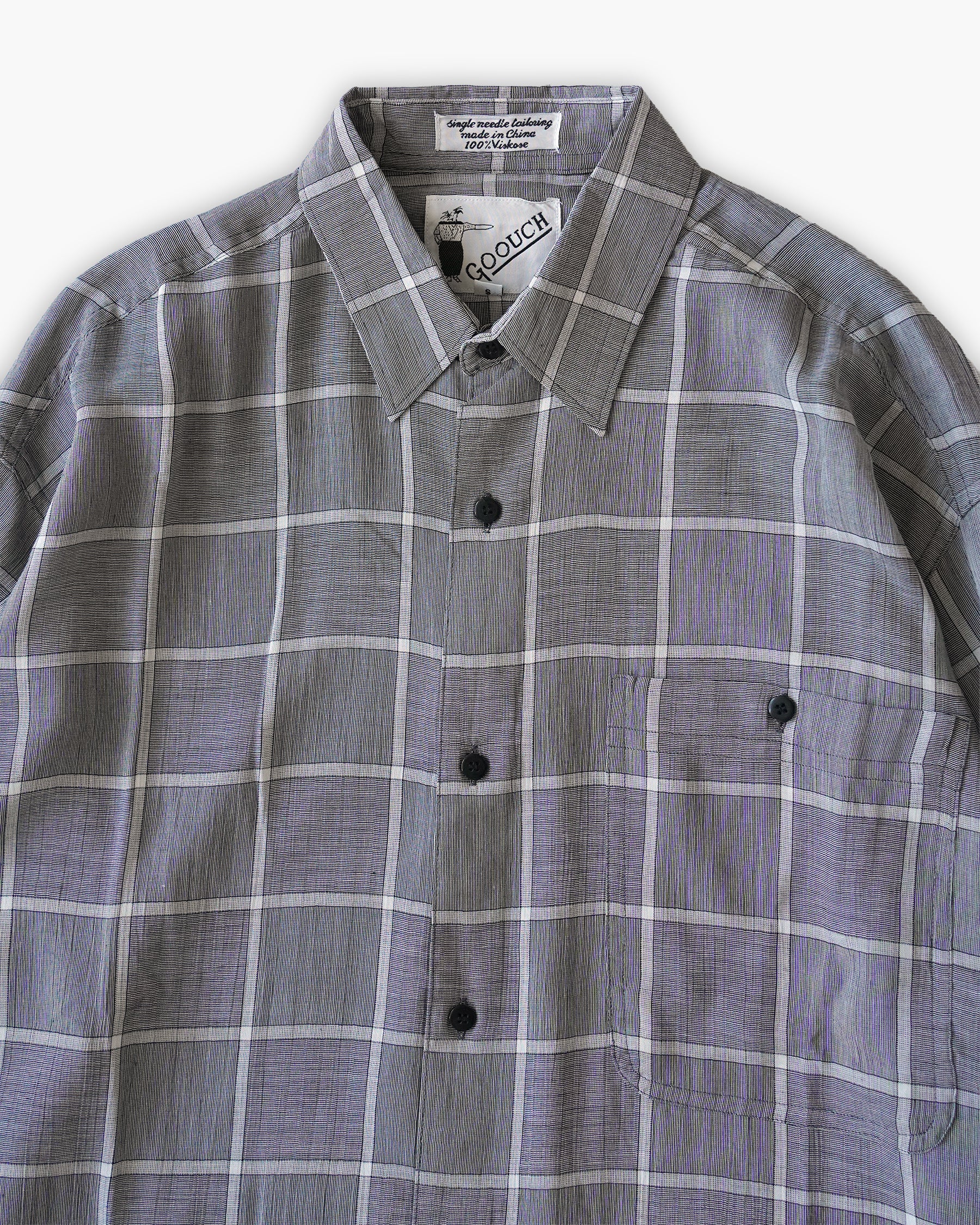 "GOOUCH" 100% Viscose Sheer L/S Shirt