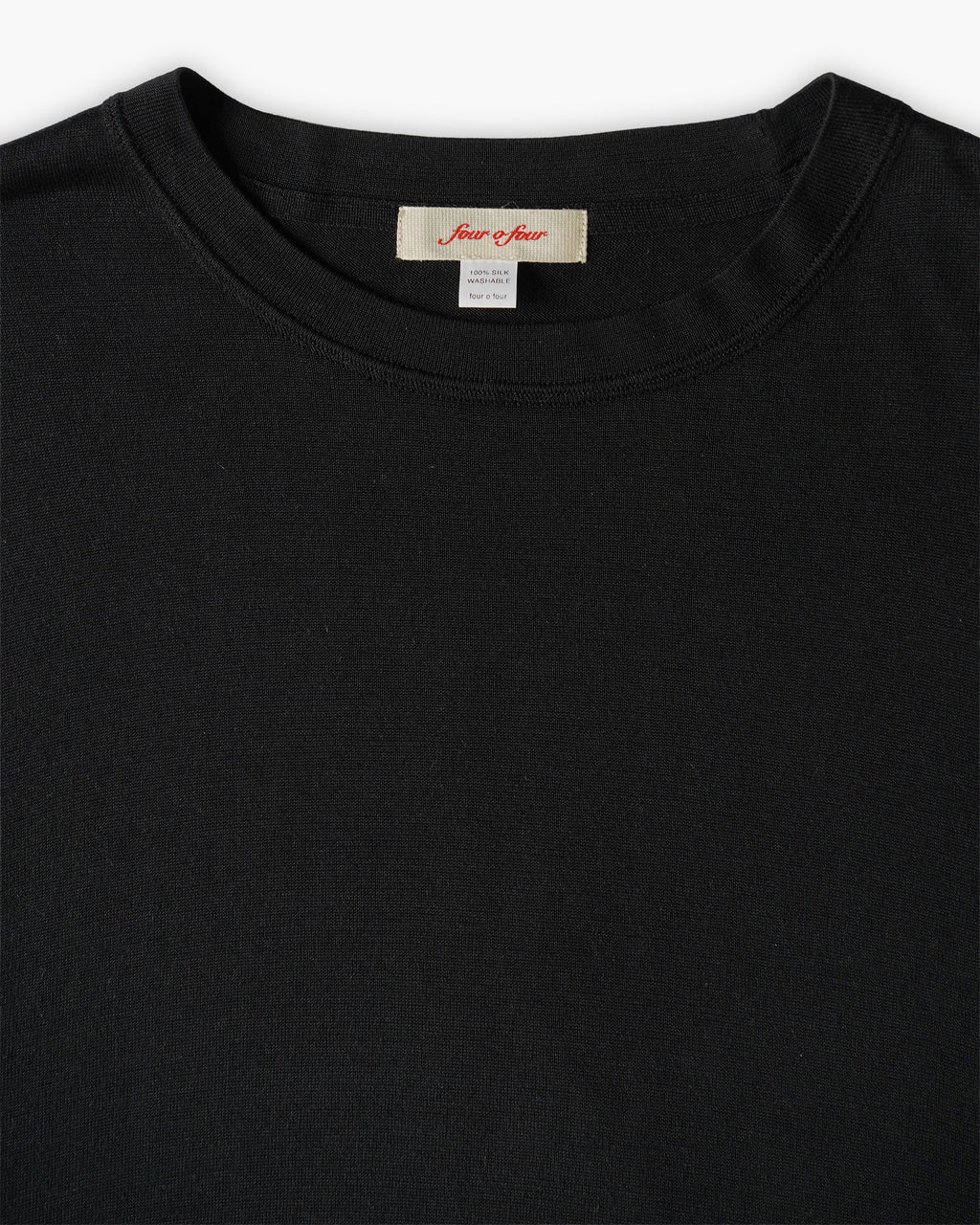 100% Washable Silk Tee S/S - Black