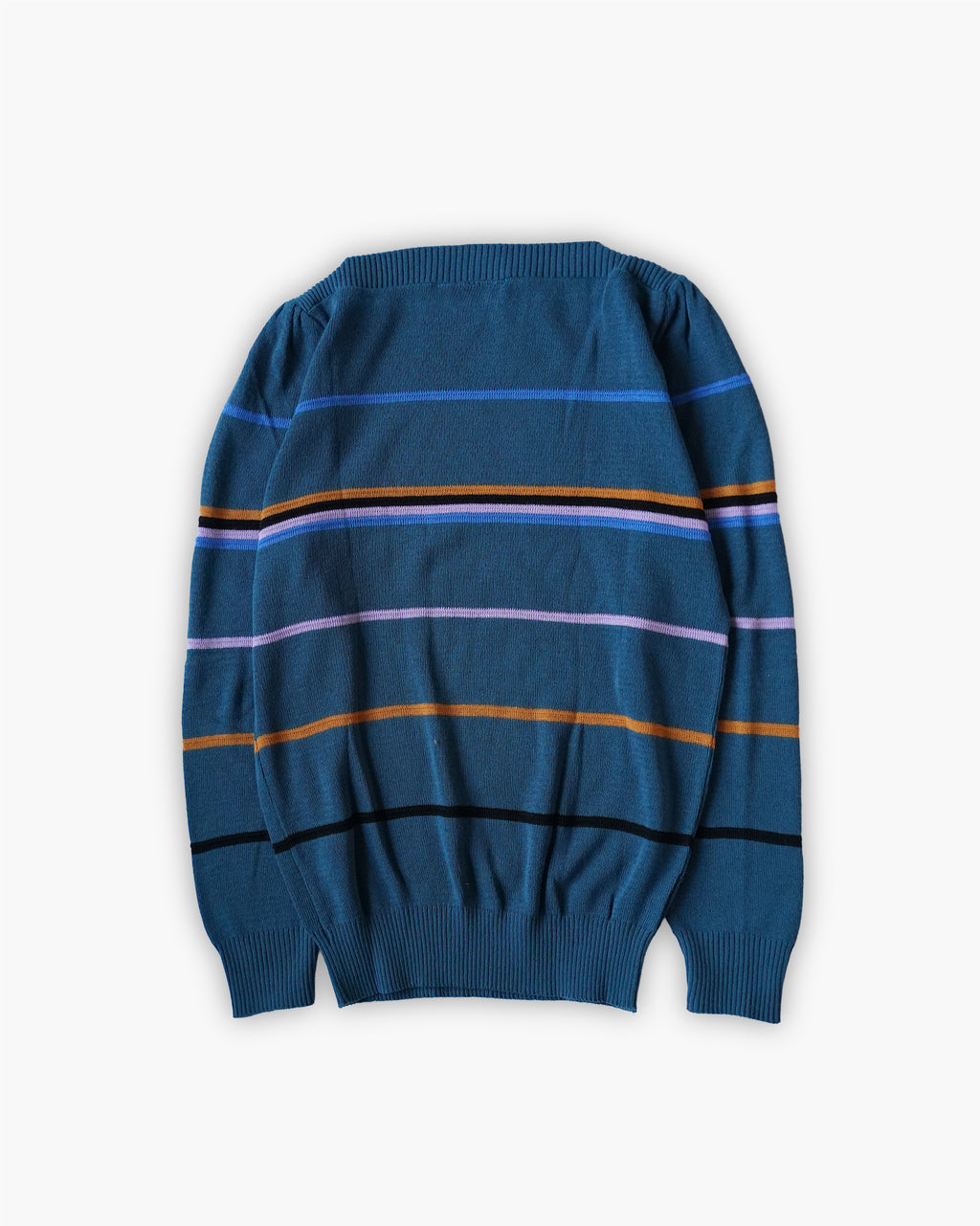 Striped Boat Neck Knit Sweater