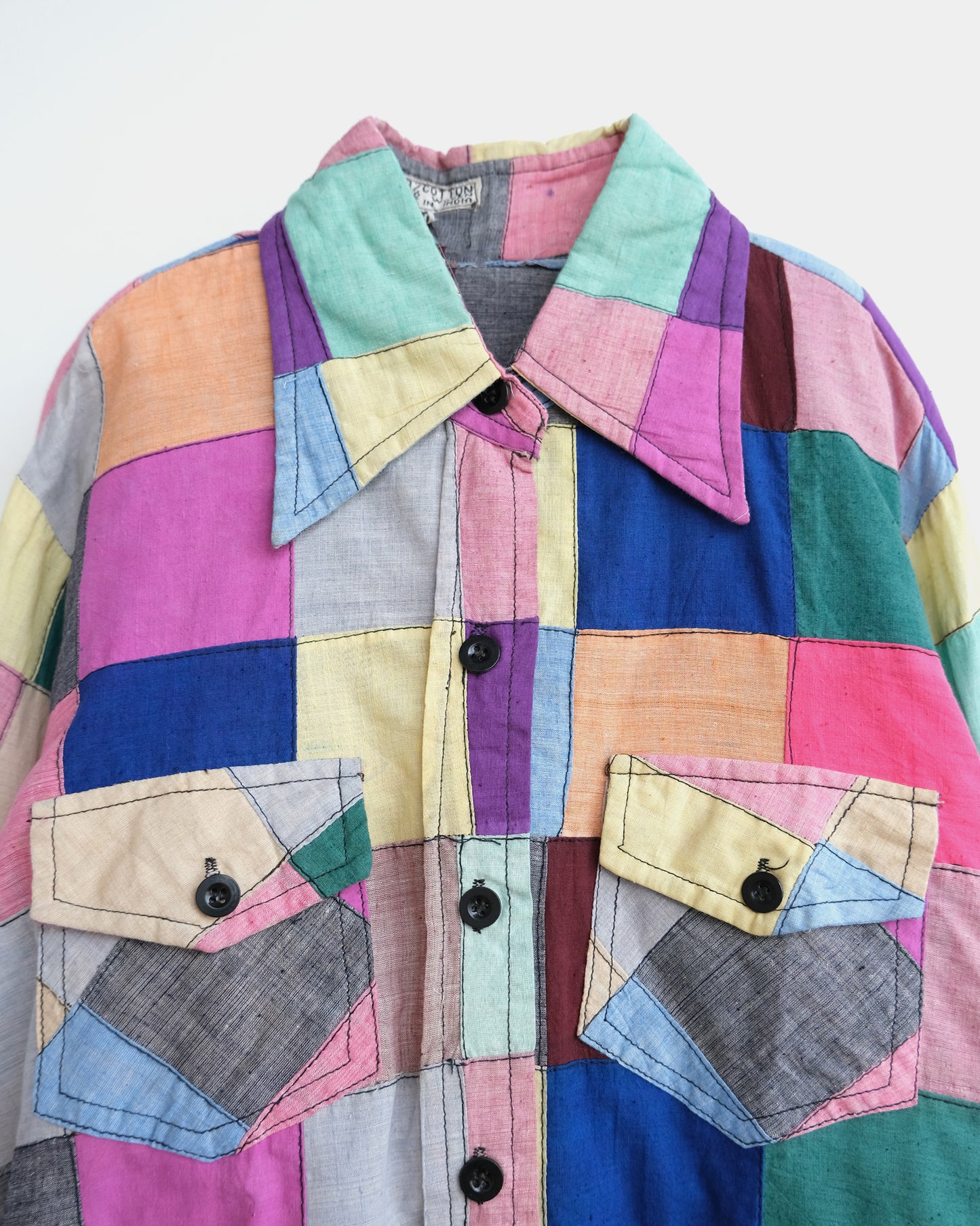 70's Madras Patchwork Shirt