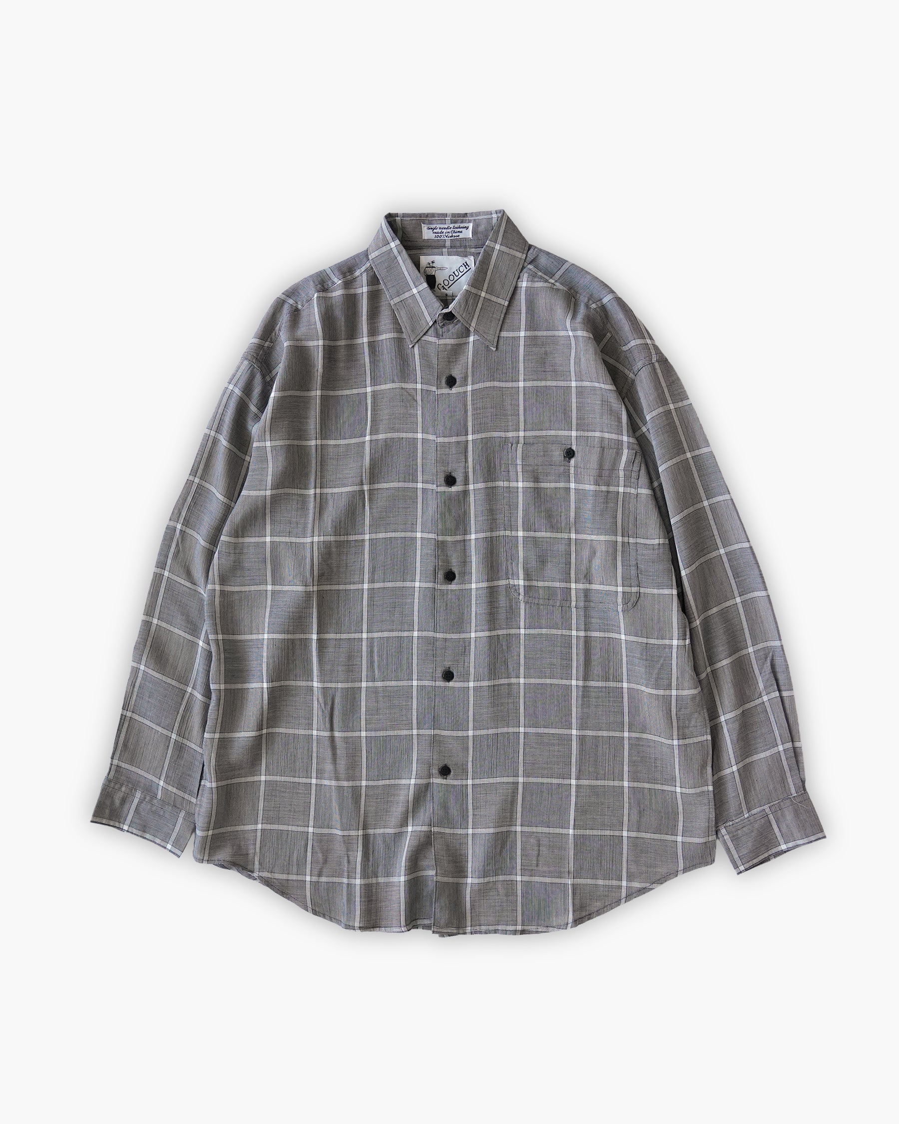"GOOUCH" 100% Viscose Sheer L/S Shirt