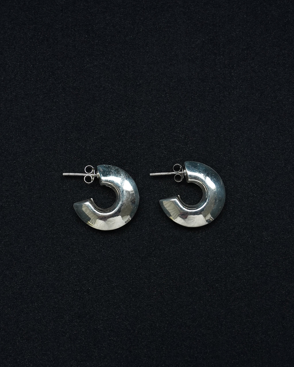 Silver Chunky C Hoops (SVE-26017)
