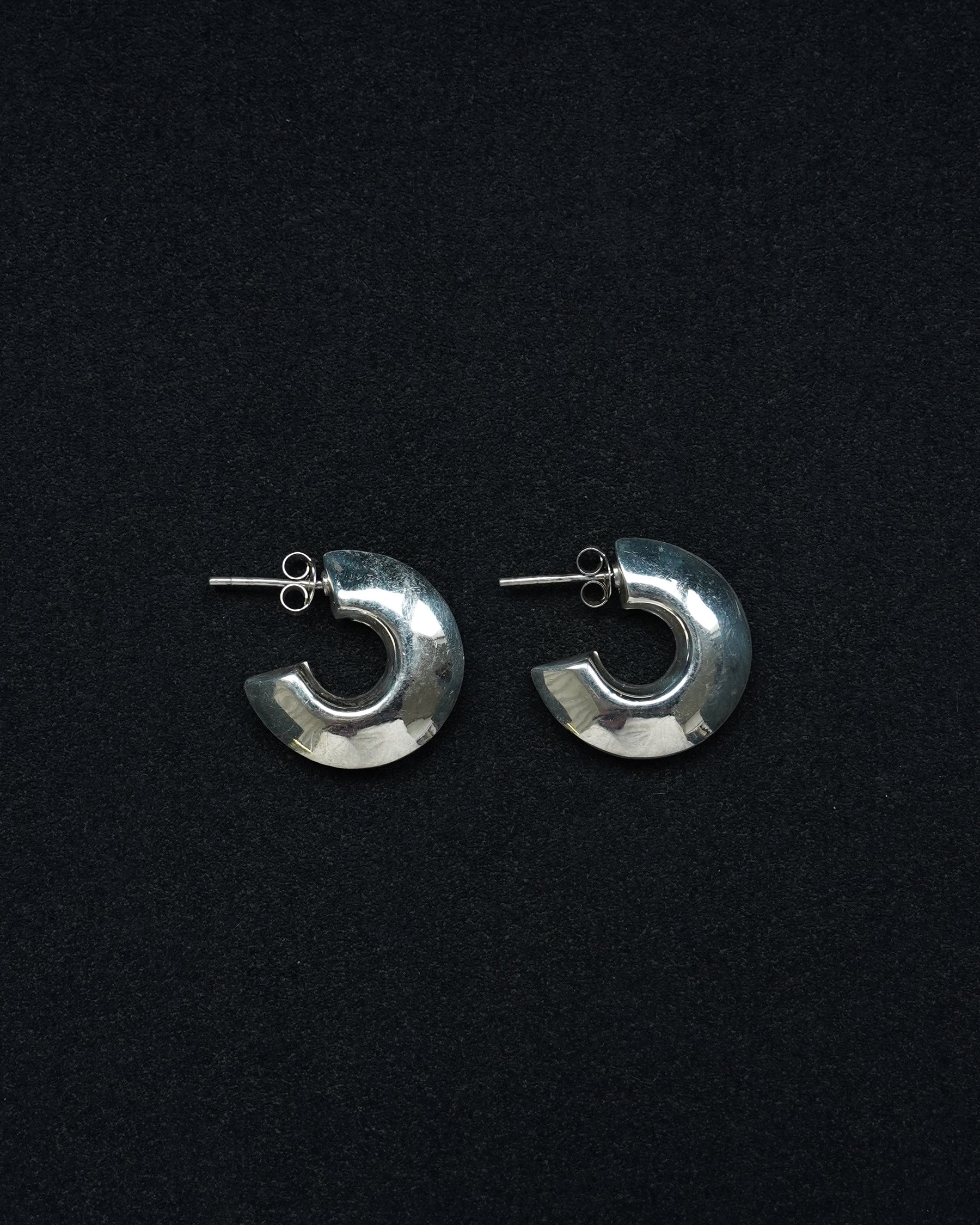 Silver Chunky C Hoops (SVE-26017)