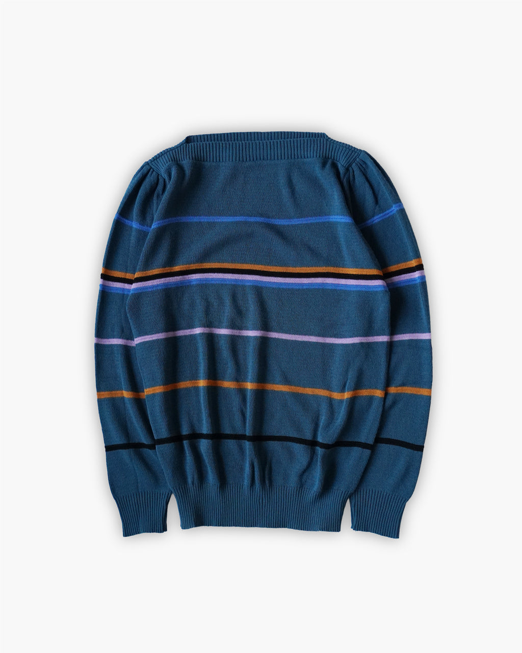 Striped Boat Neck Knit Sweater