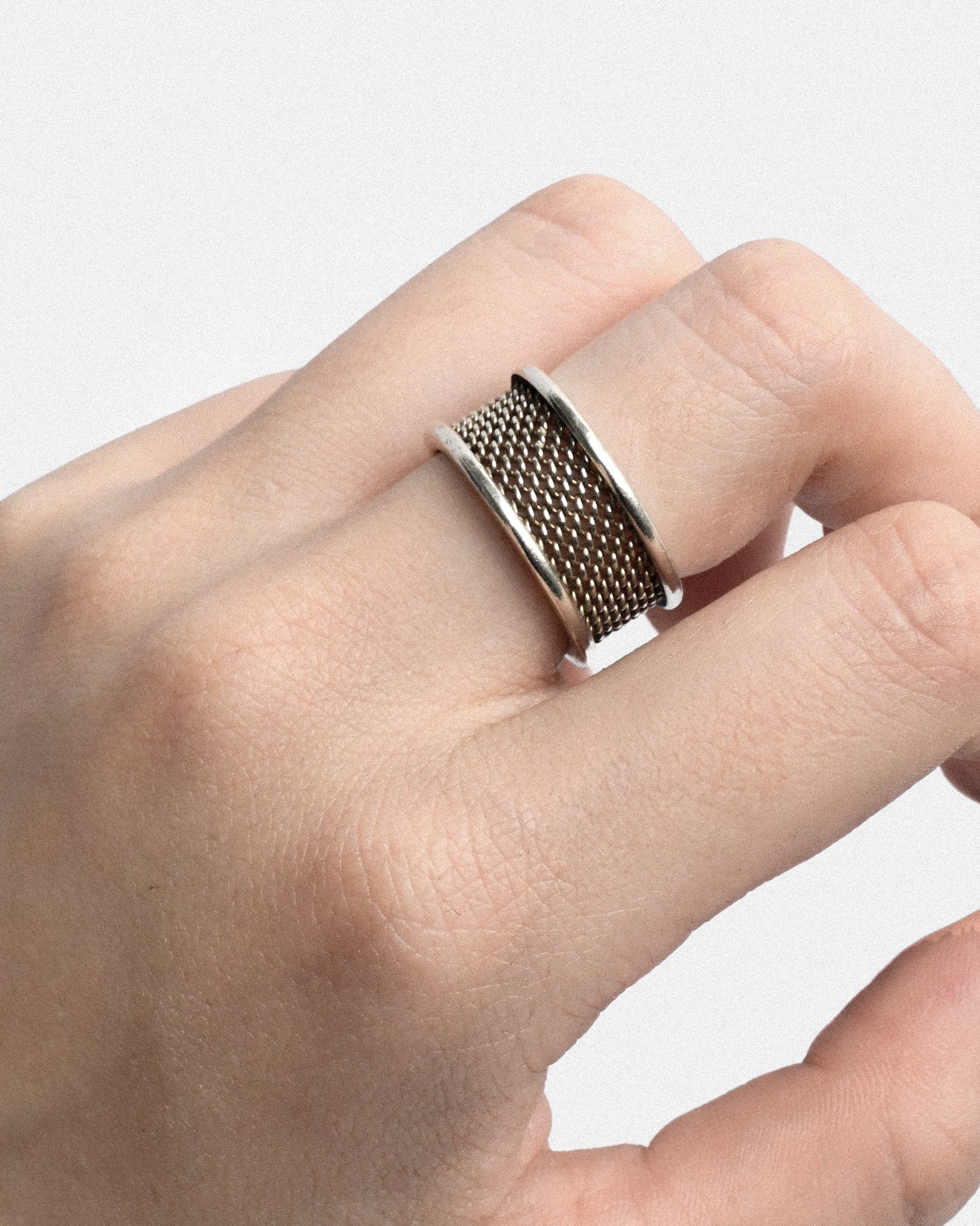 Tiffany & Co. Sterling Mesh Band Ring - 11号