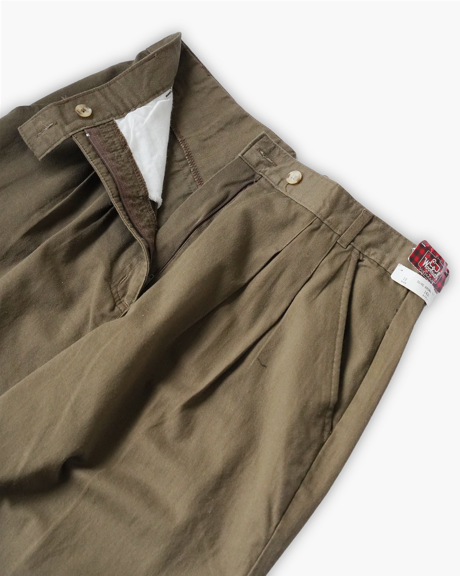 "Woolrich" Cotton Tuck Trousers - Beige