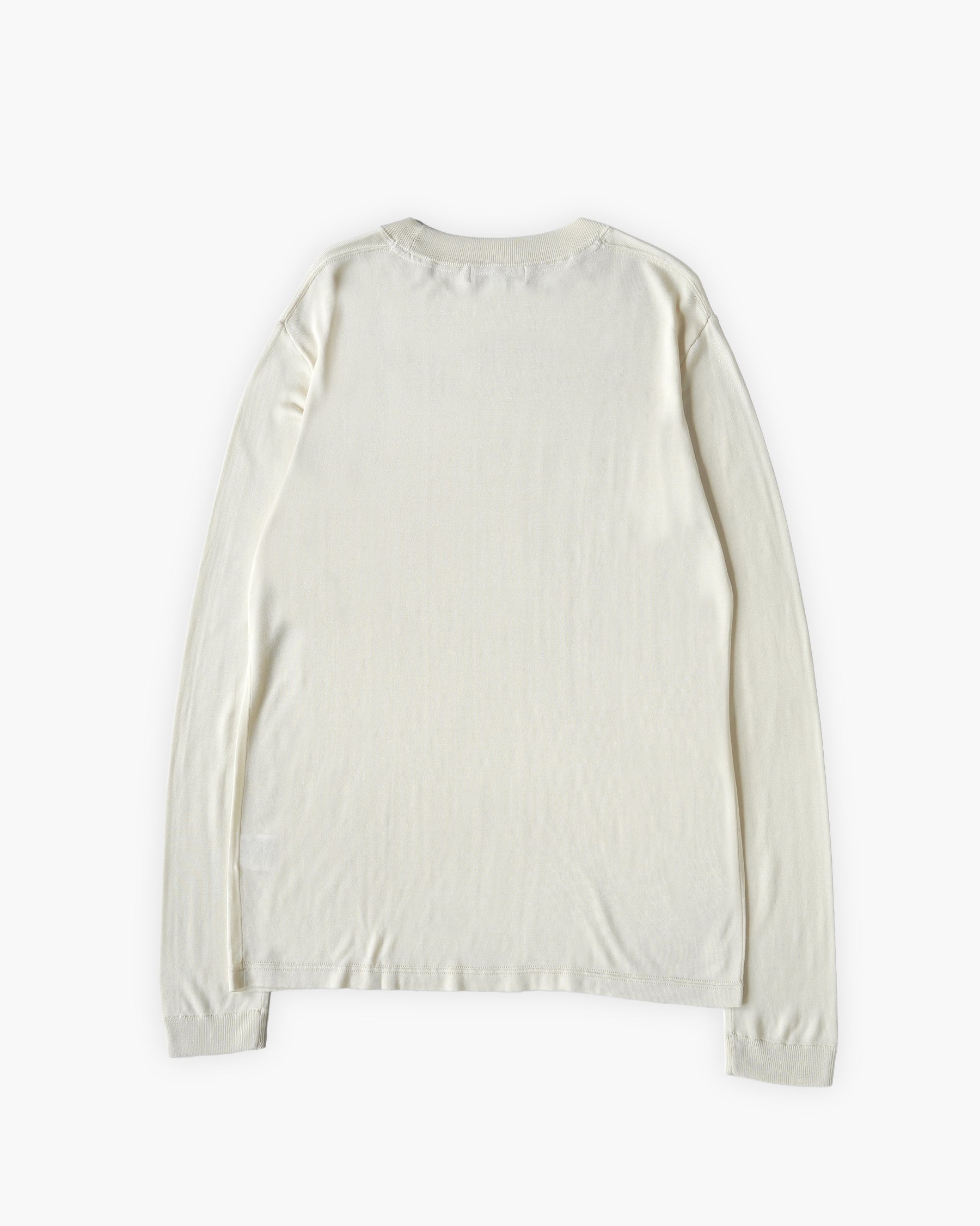 100% Washable Silk Tee L/S - Ivory