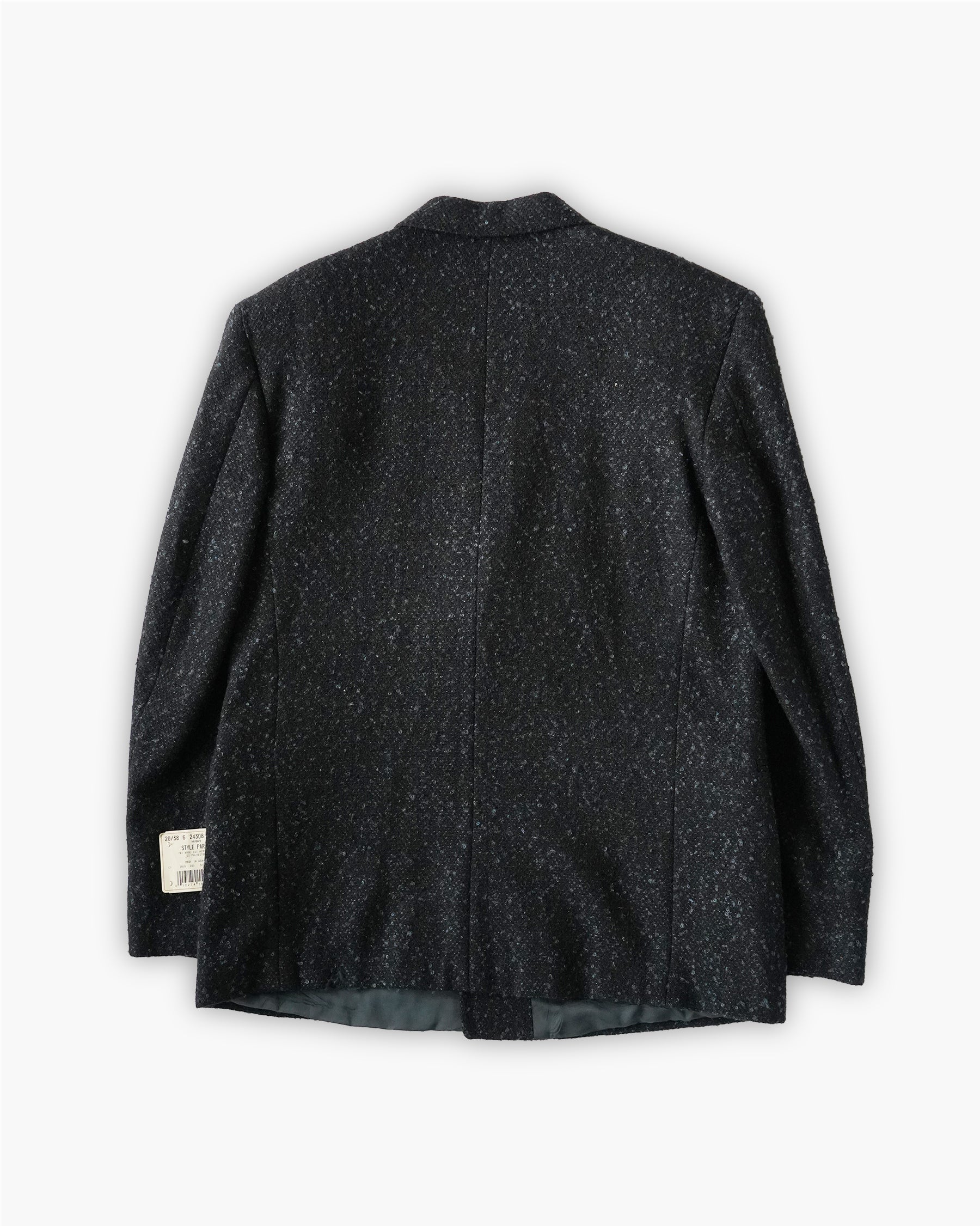 Textured Black Tweed Jacket