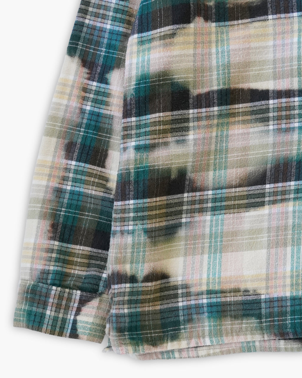 Sun Bleached Box Plaid Shirt - Green