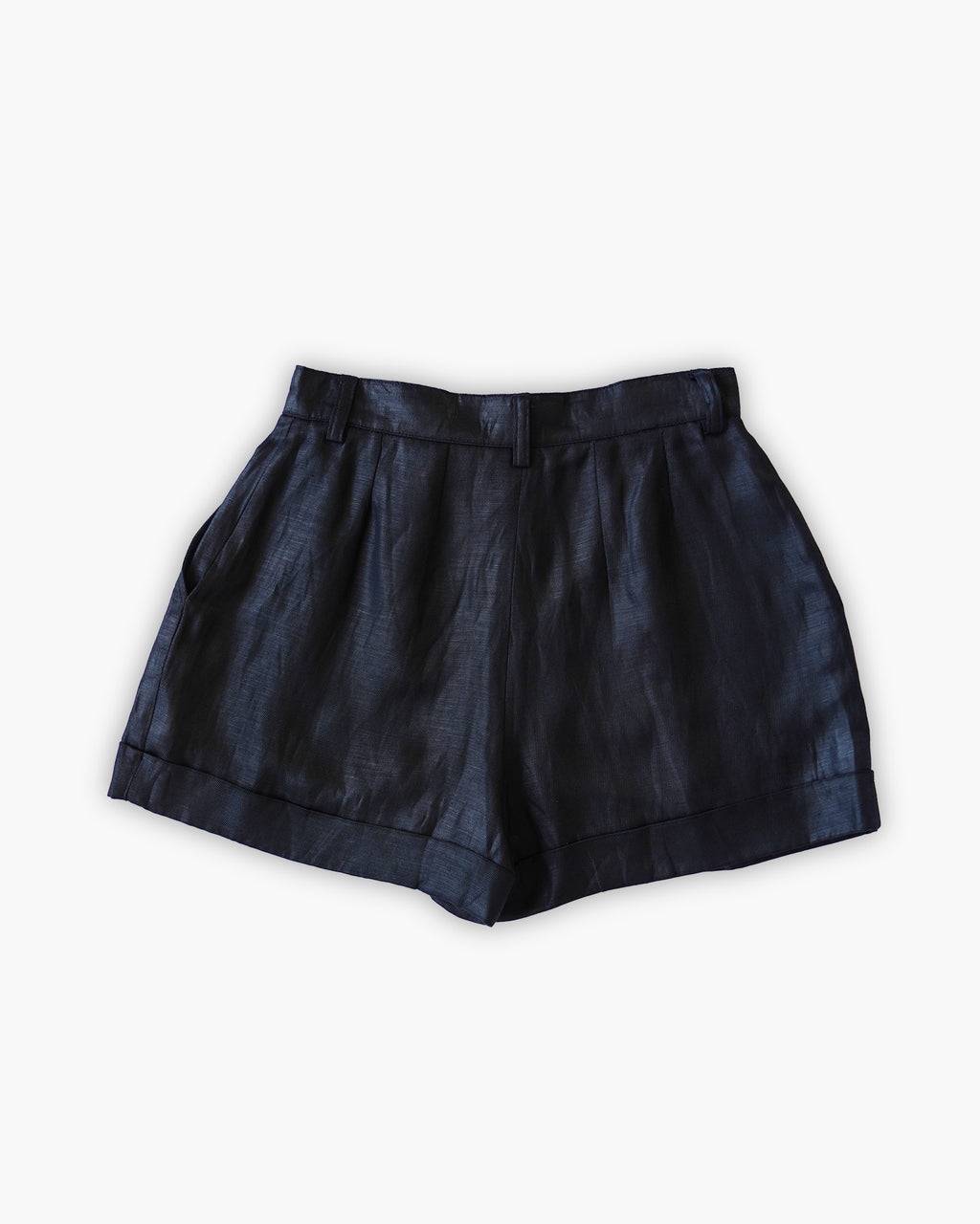 Linen Blend Shiny Shorts