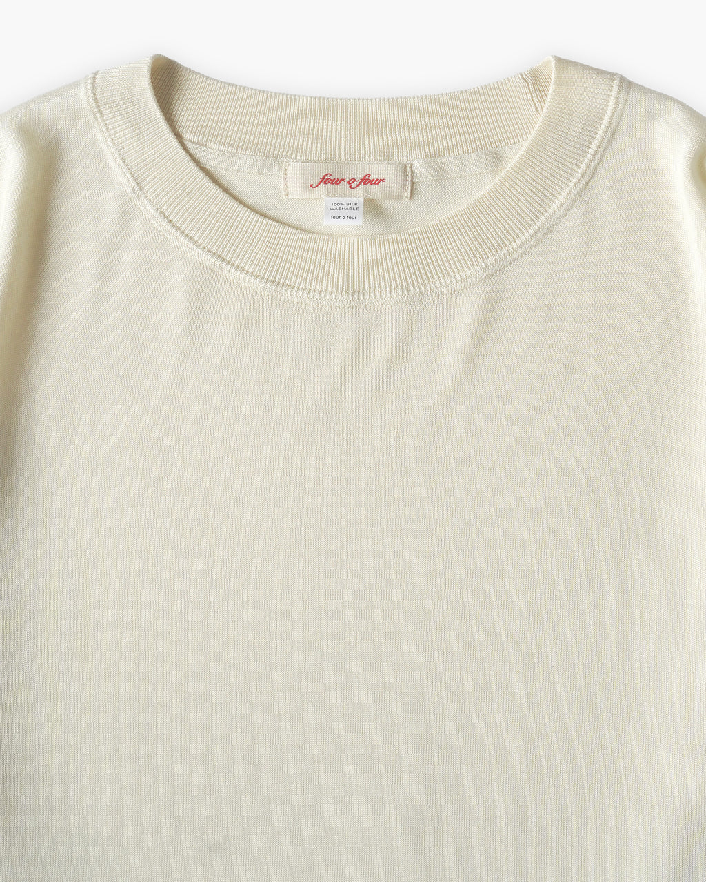 100% Washable Silk Tee L/S - Ivory