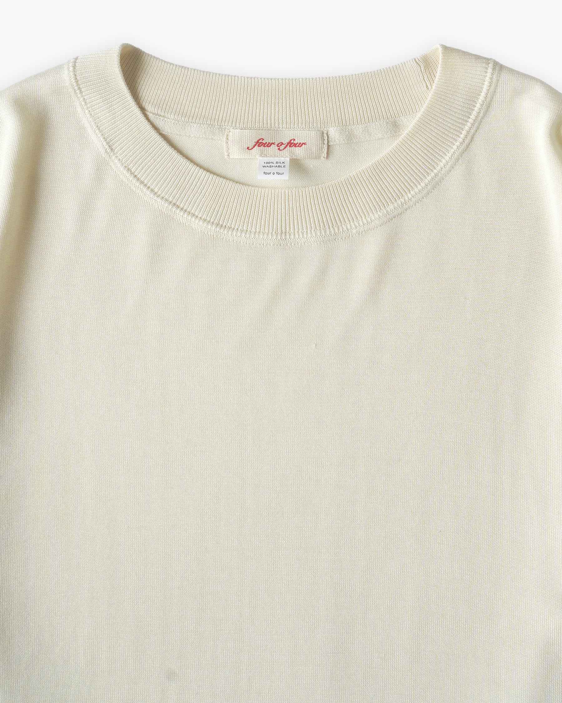 100% Washable Silk Tee L/S - Ivory