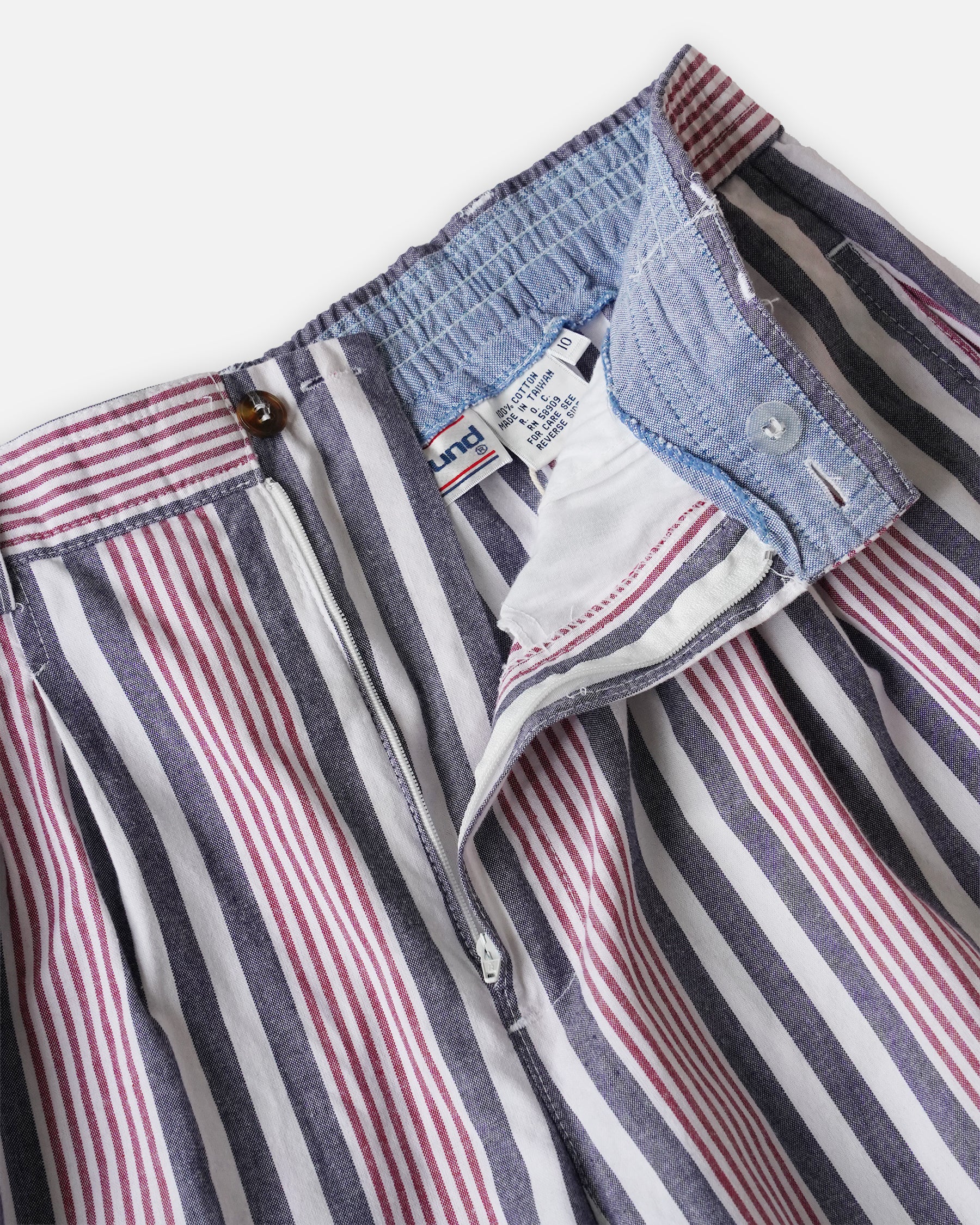 Multi Stripe Pleated Shorts