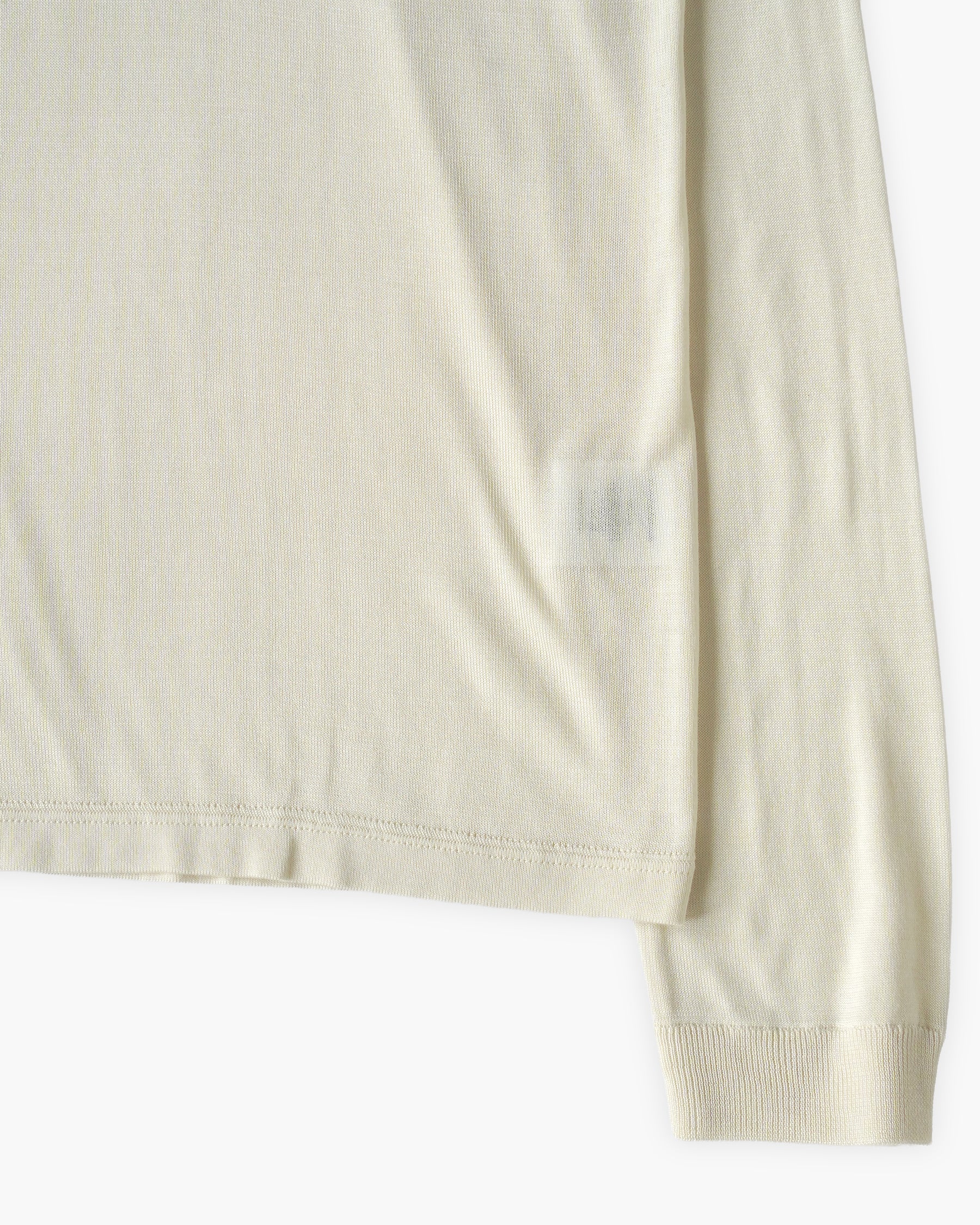 100% Washable Silk Tee L/S - Ivory