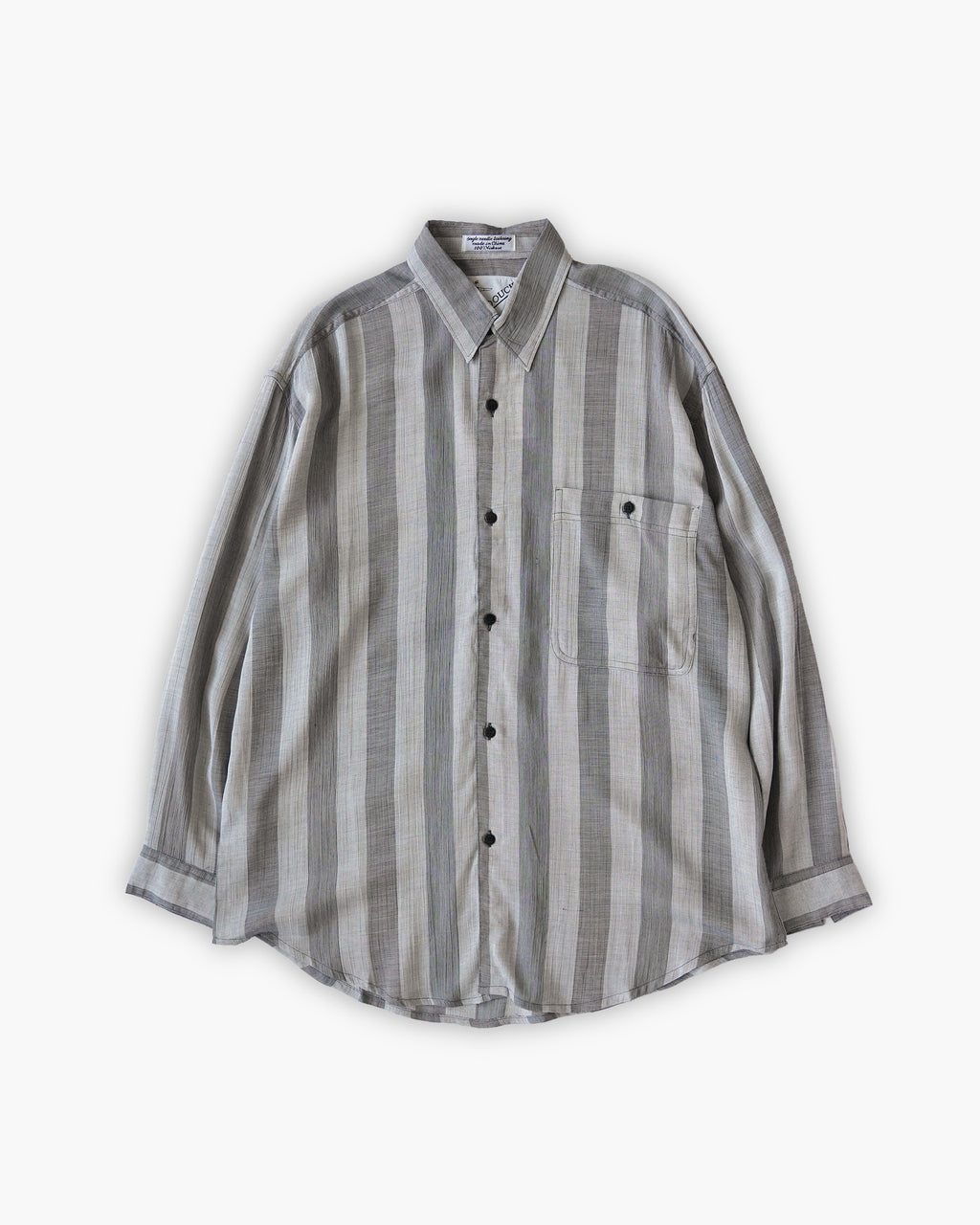 "GOOUCH" 100% Viscose Sheer L/S Shirt