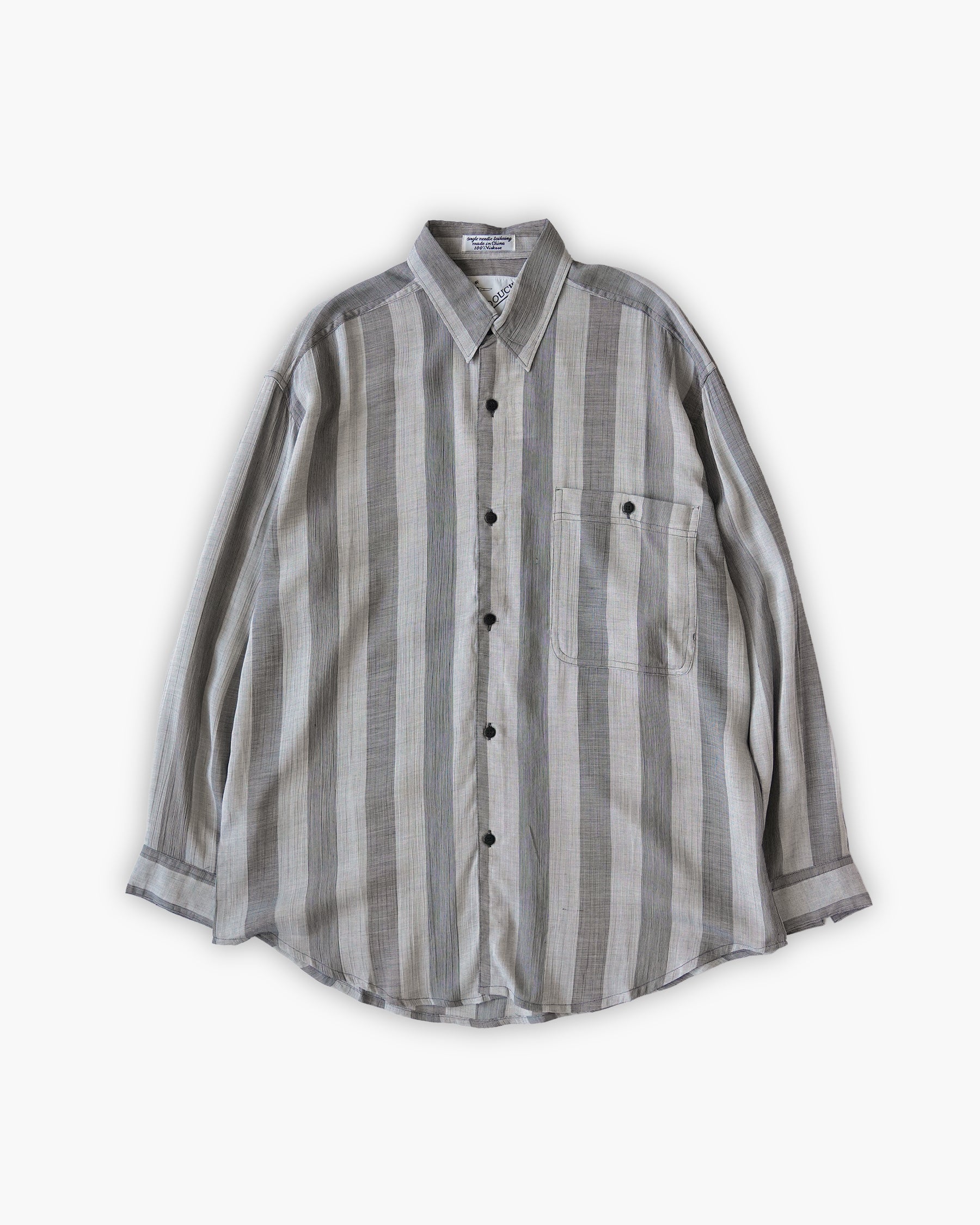 "GOOUCH" 100% Viscose Sheer L/S Shirt