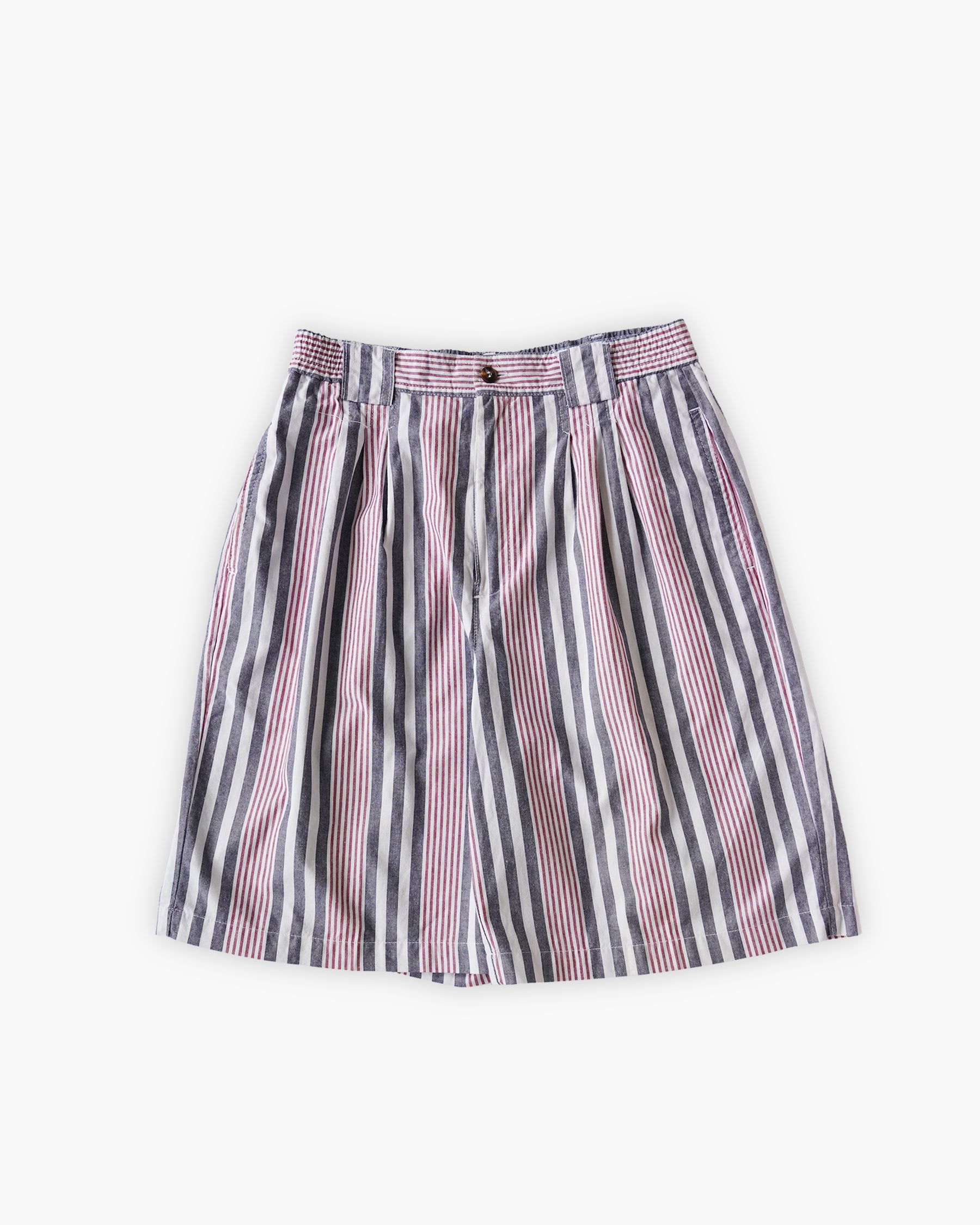 Multi Stripe Pleated Shorts