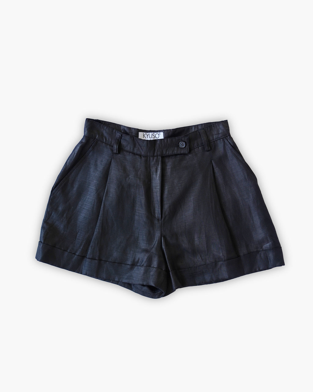 Linen Blend Shiny Shorts
