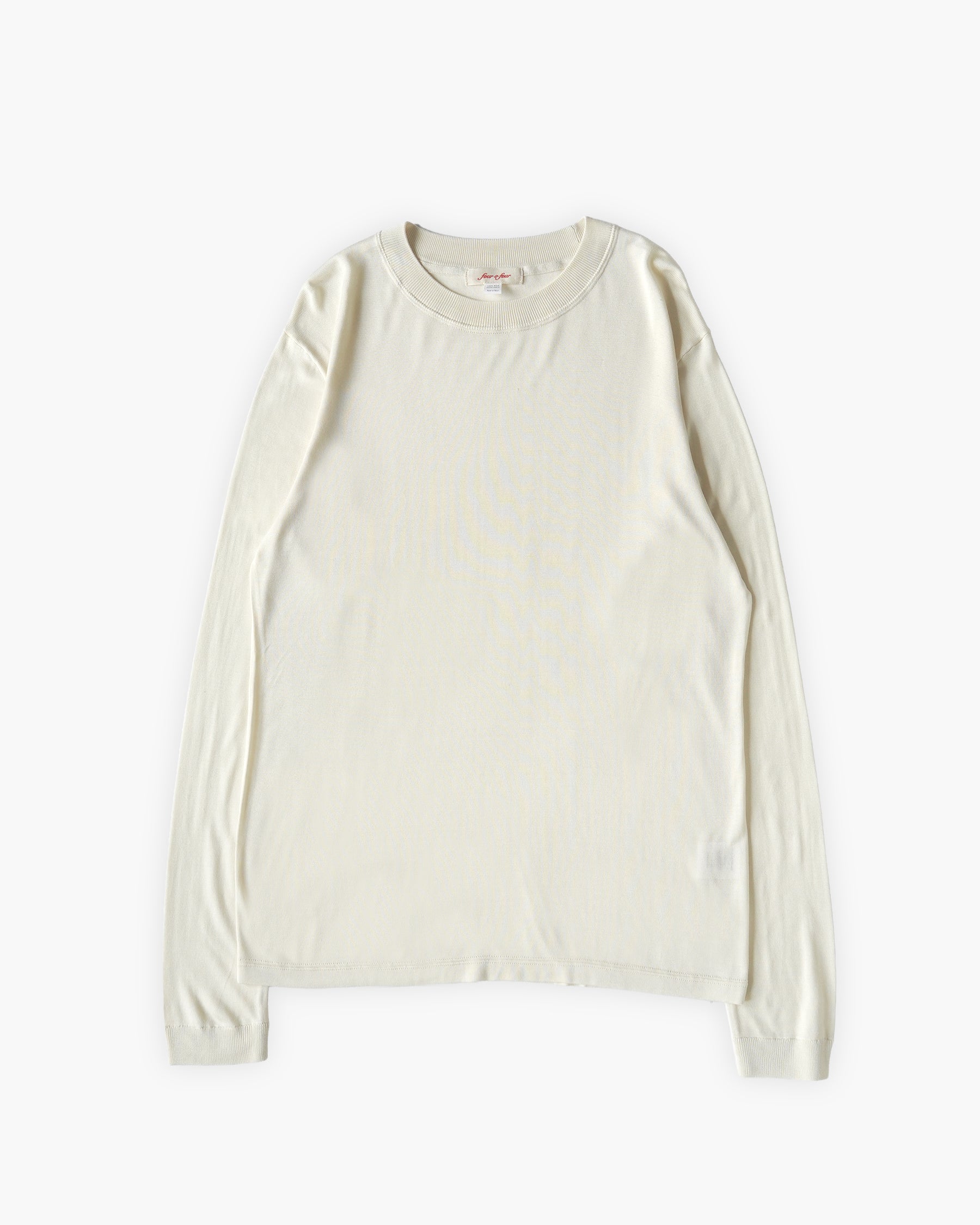 100% Washable Silk Tee L/S - Ivory
