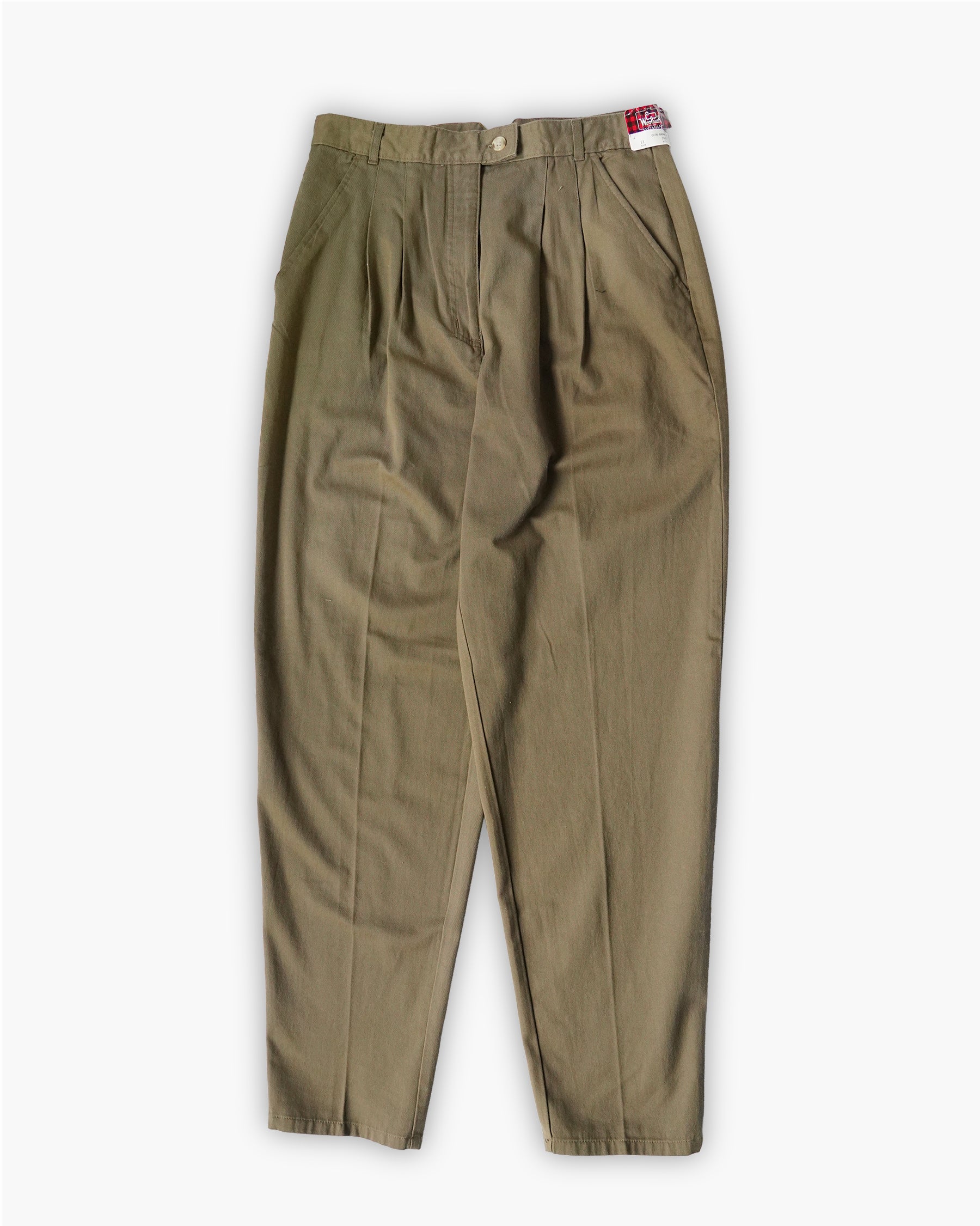 "Woolrich" Cotton Tuck Trousers - Beige