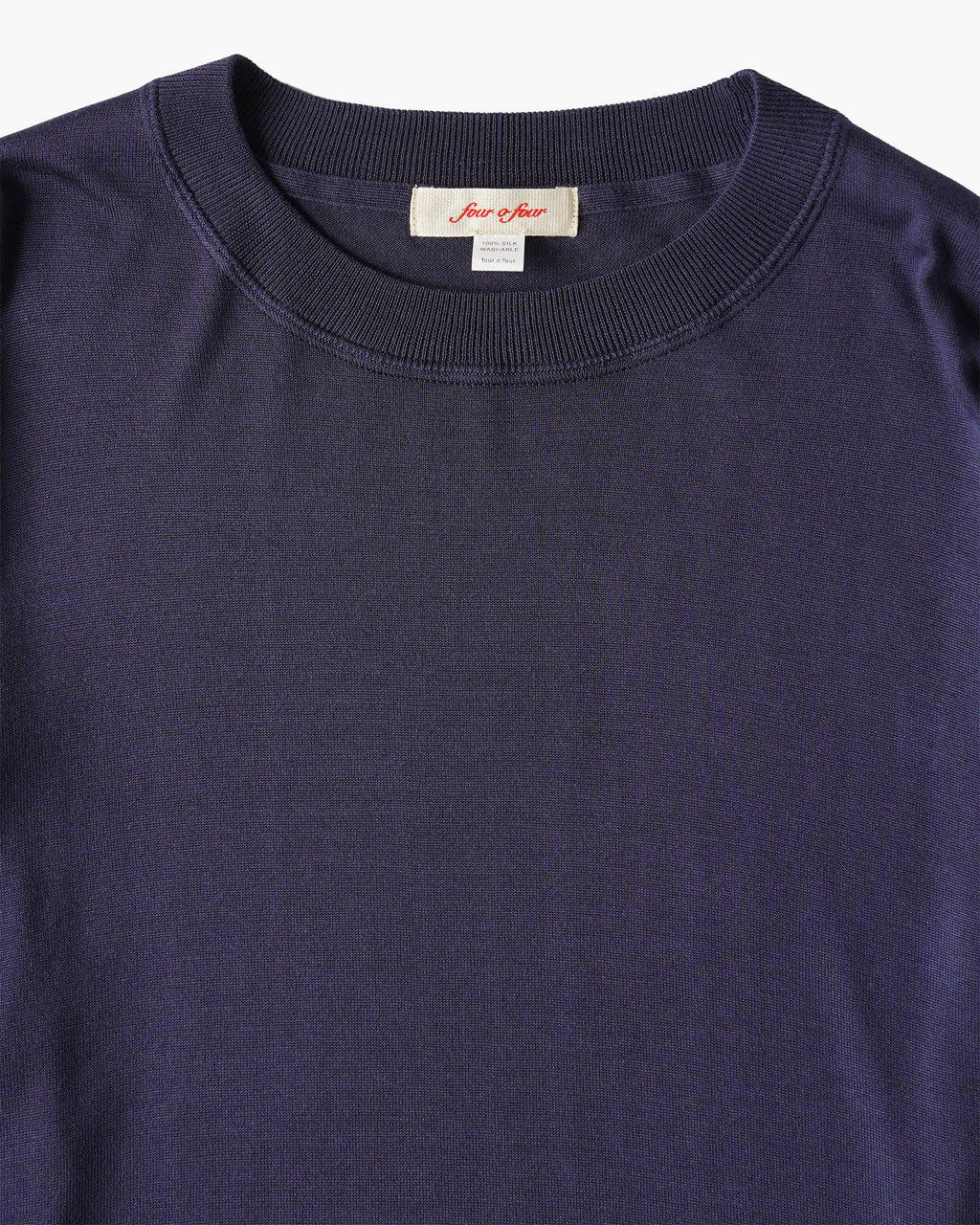 100% Washable Silk Tee L/S - Navy