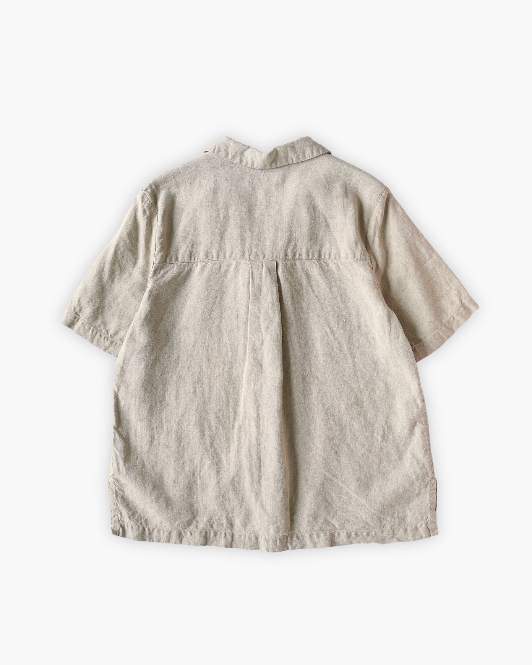 100% Linen Open Collar S/S Shirt