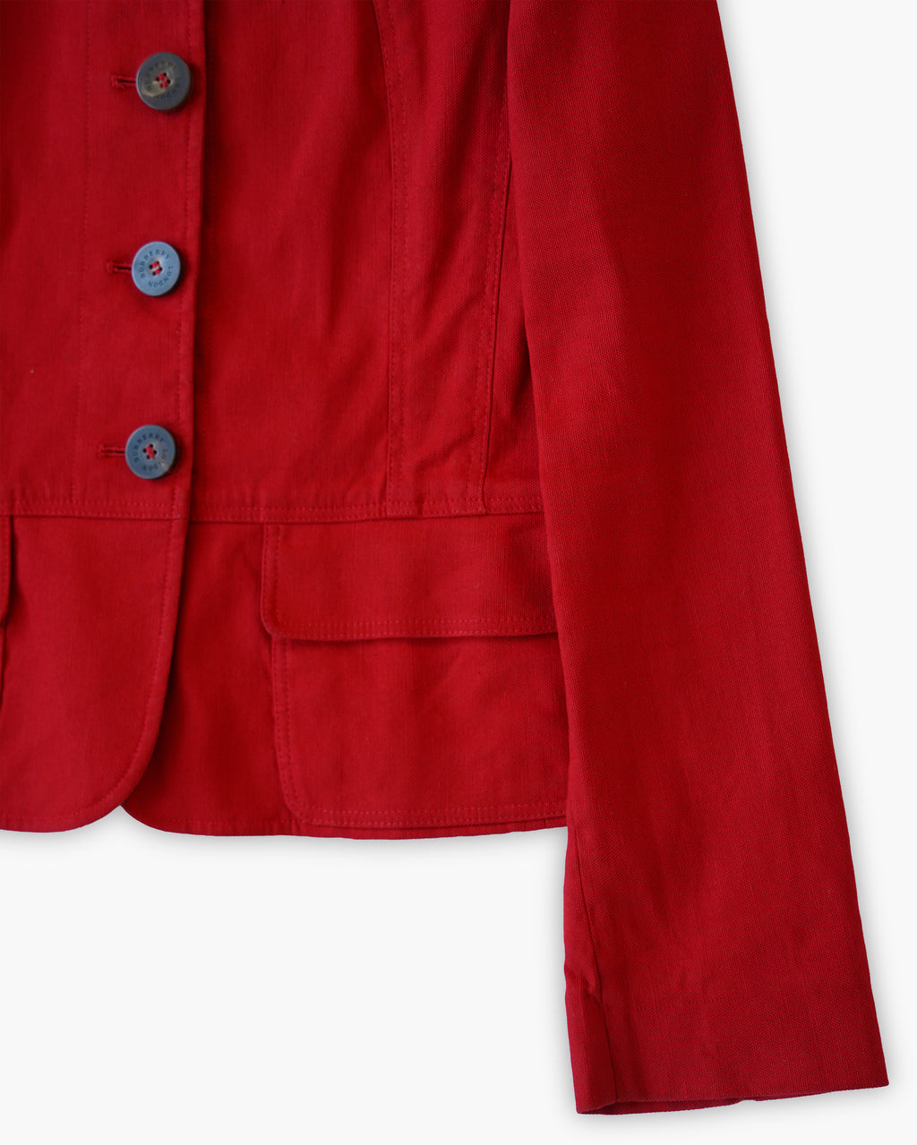 "Burberry" Red Cotton Jacket Made In Italy