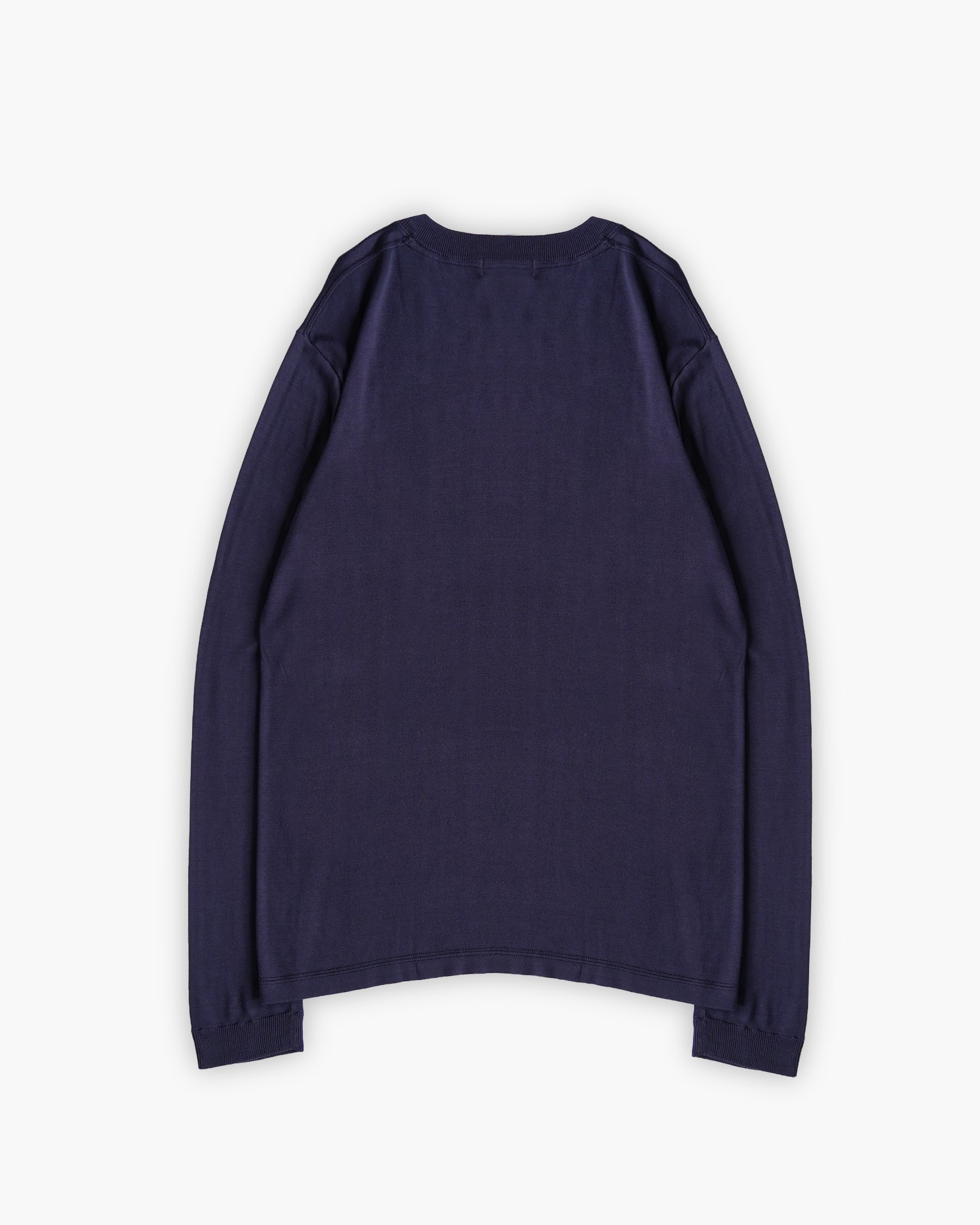 100% Washable Silk Tee L/S - Navy