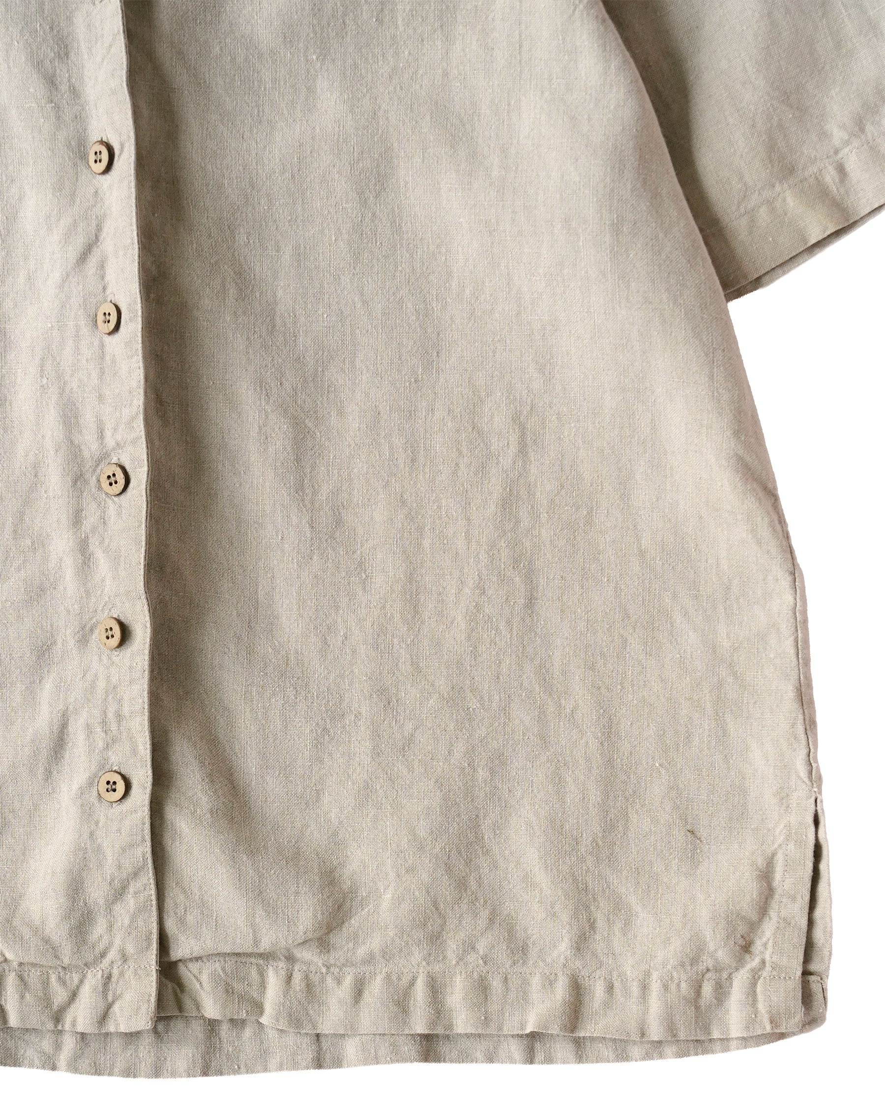 100% Linen Open Collar S/S Shirt