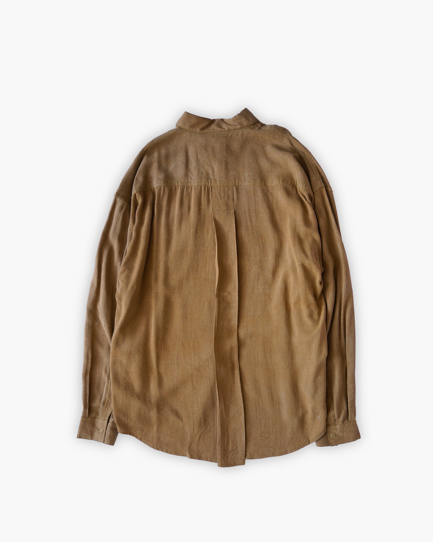 "GOOUCH" 100% Rayon Pigment Dye Shirts - Mustard