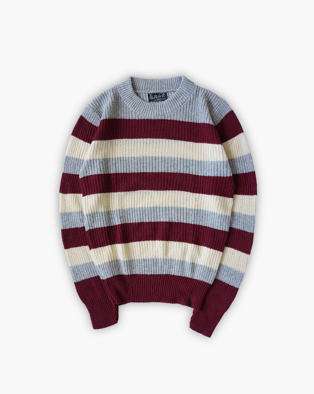 Striped Crewneck Knit Sweater Made In USA