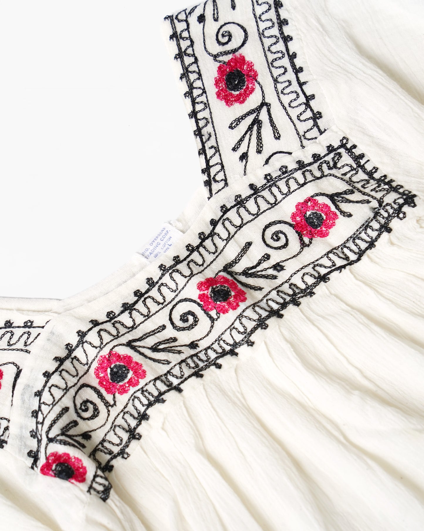 1970's Hand Embroidered Cotton Top