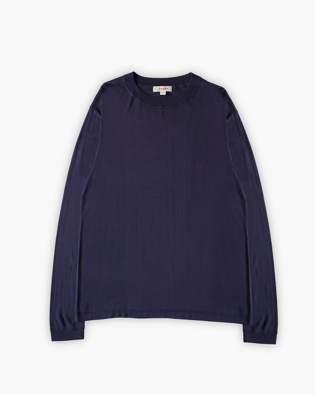 100% Washable Silk Tee L/S - Navy
