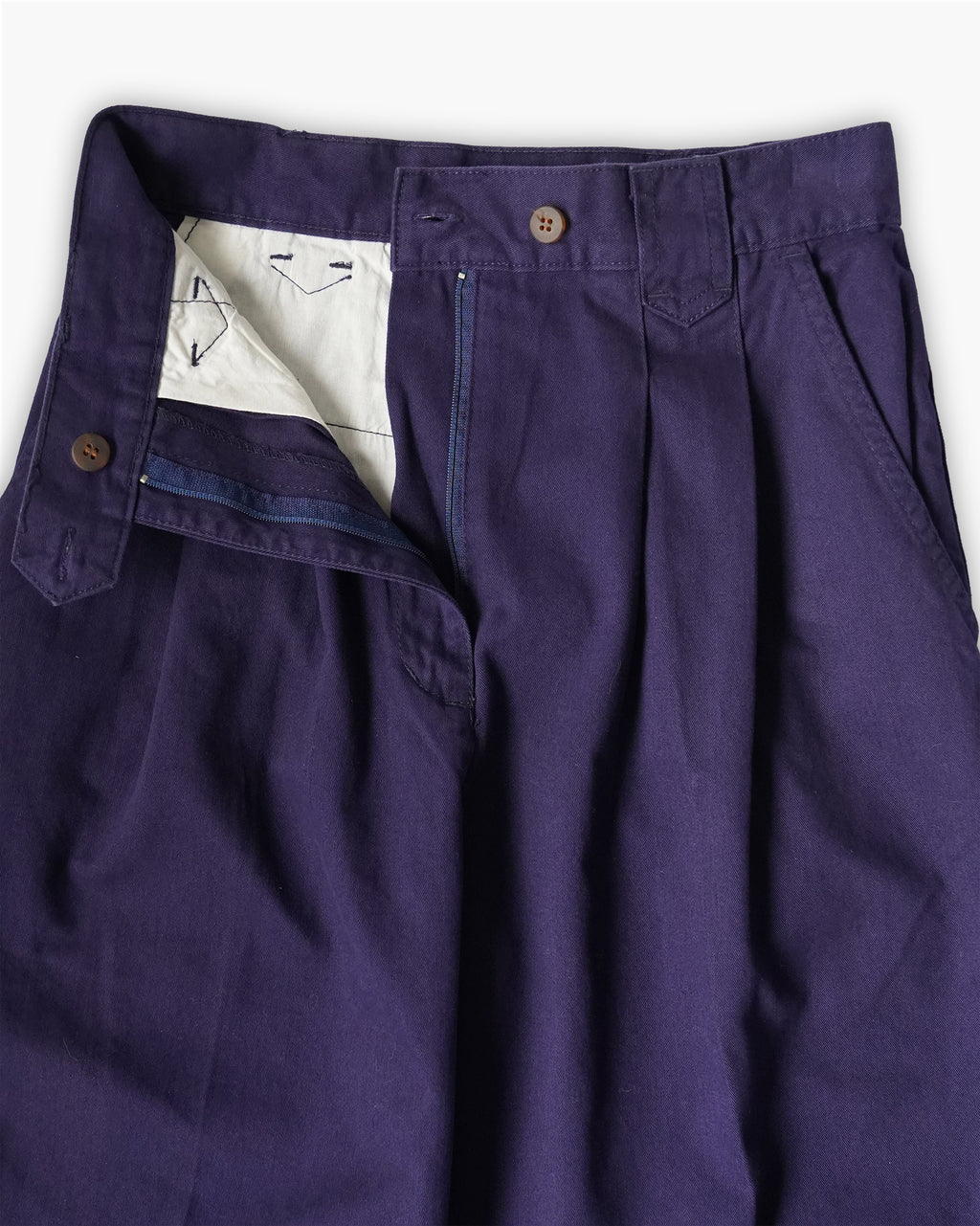 "Woolrich" Cotton Tuck Trousers - Navy