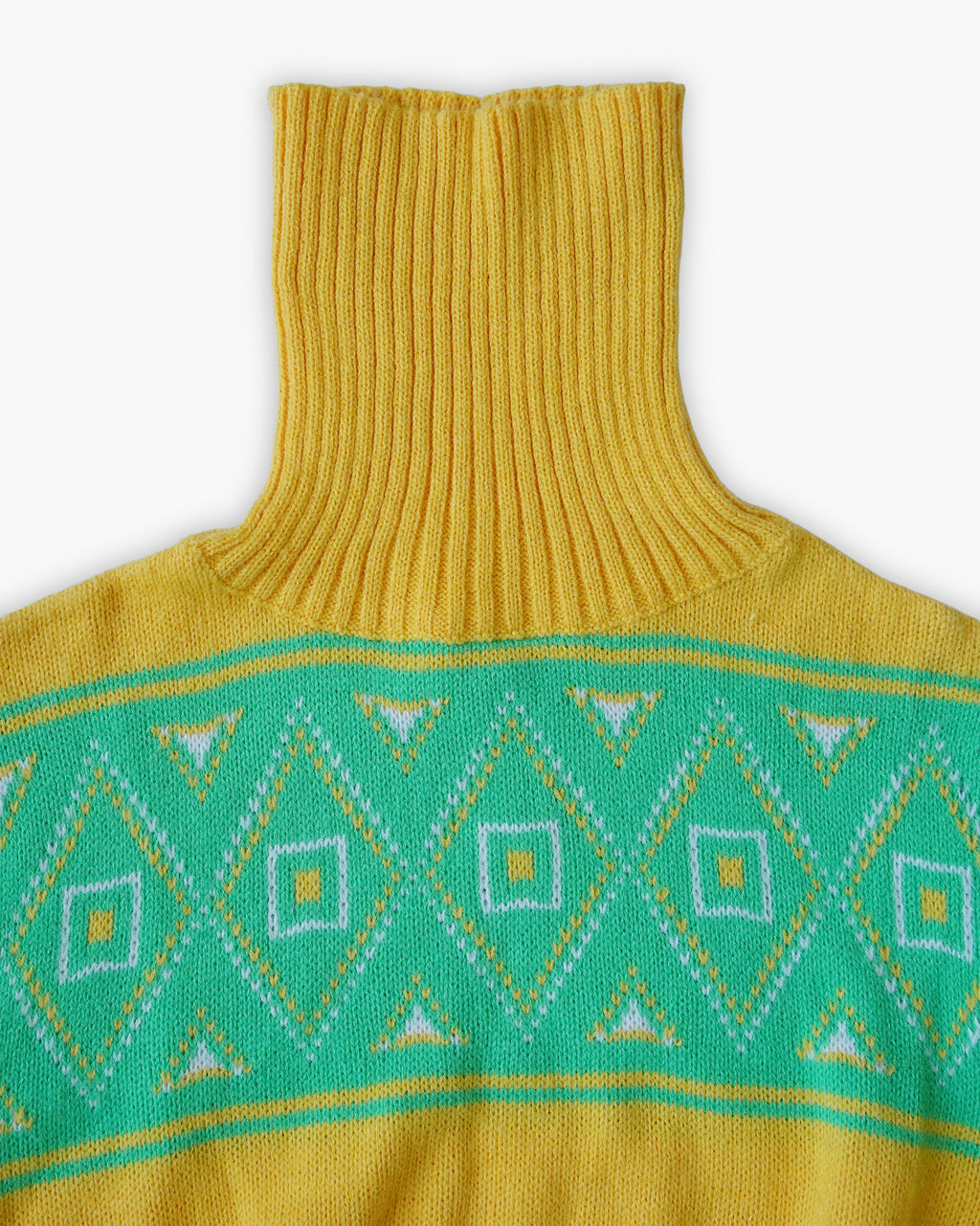Patterned Turtleneck Knit Sweater