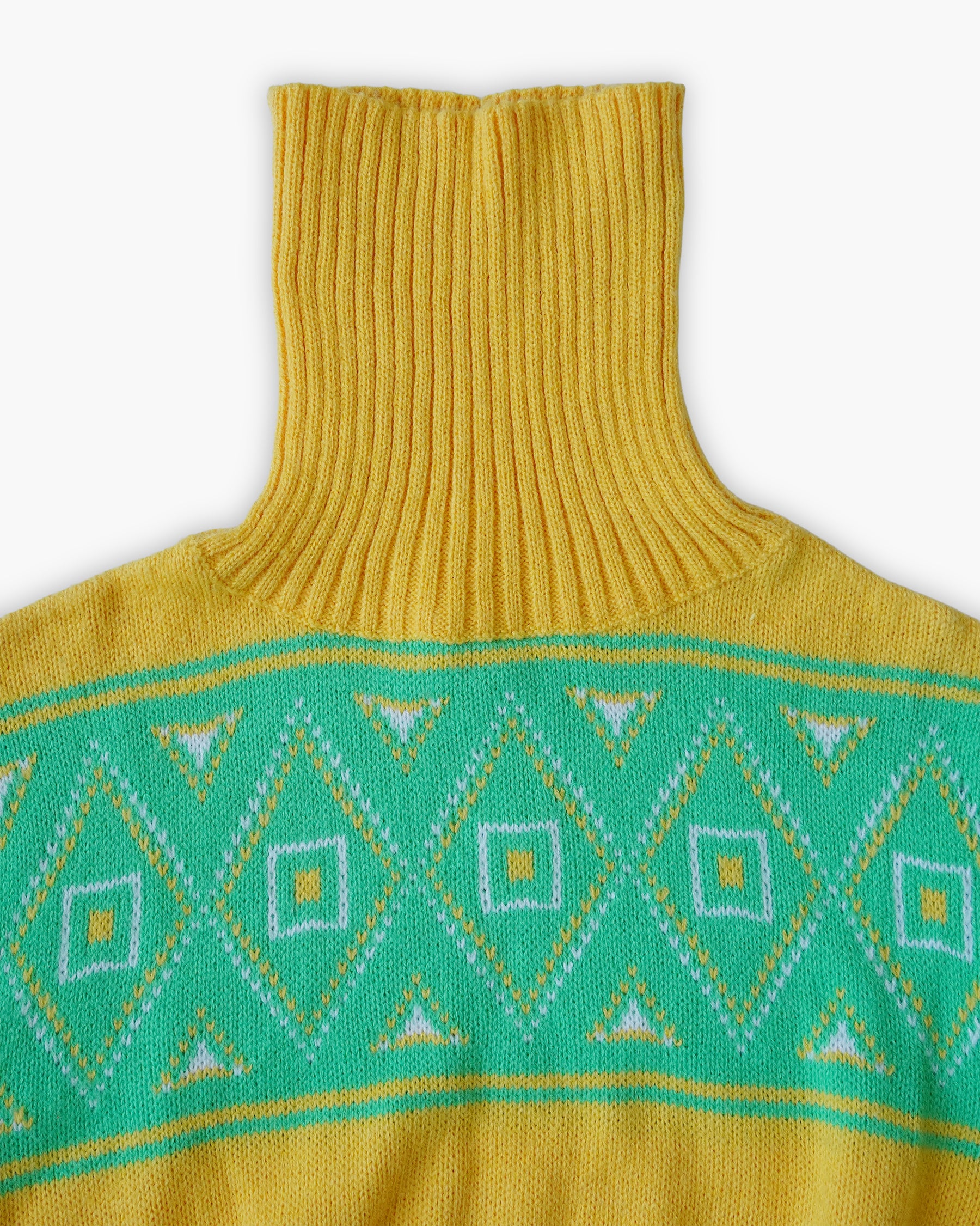 Patterned Turtleneck Knit Sweater